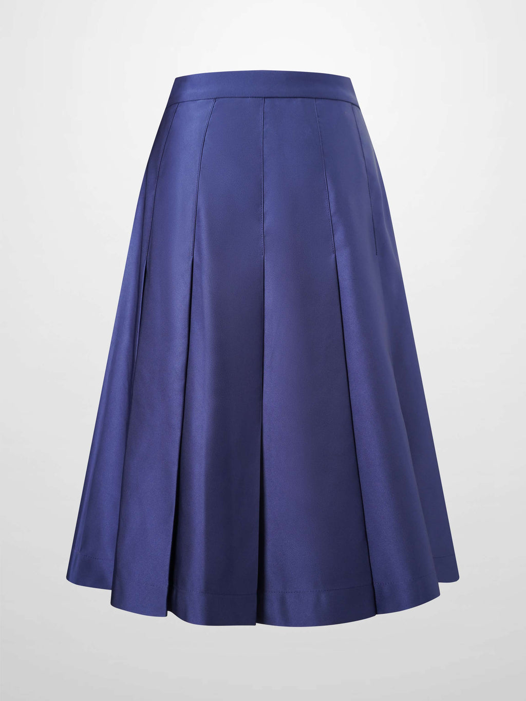 Lux Satin Pleated Skirt 26"-Navy