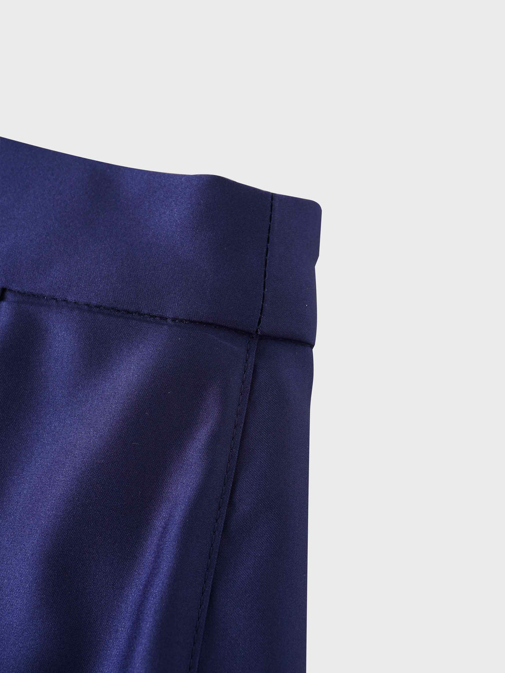 Lux Satin Pleated Skirt 26"-Navy