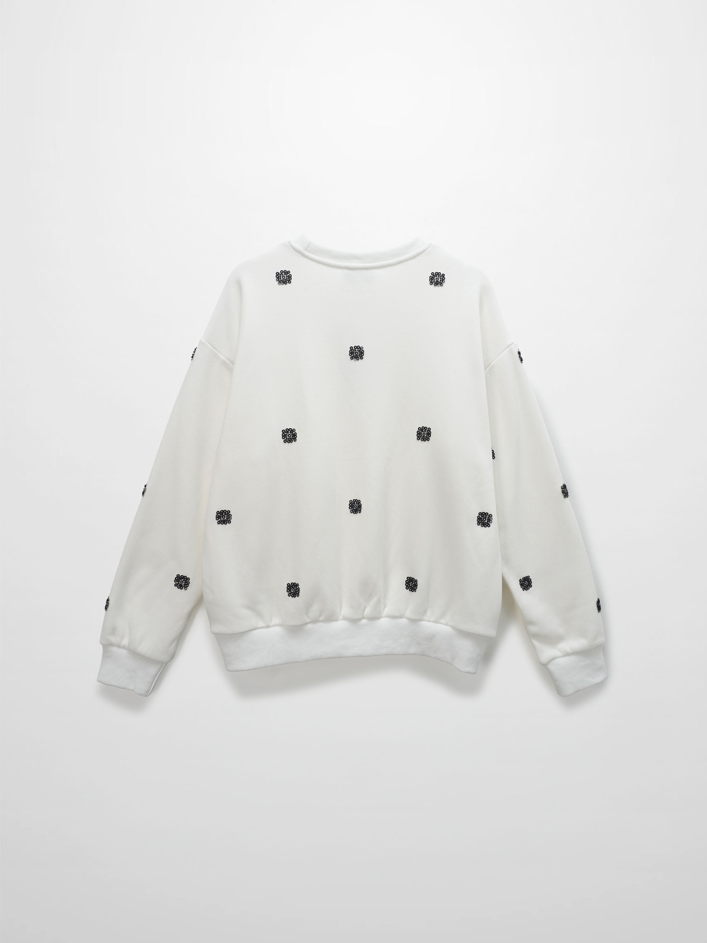 Embellished Sweatshirt-White/Black