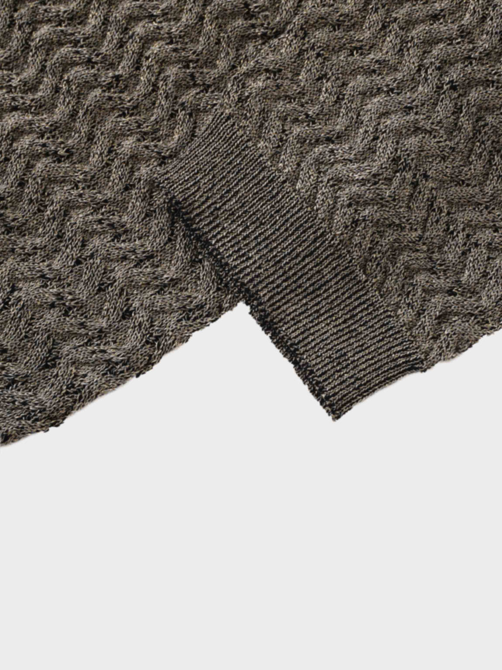 Textured Lurex Crew Sweater-Gold