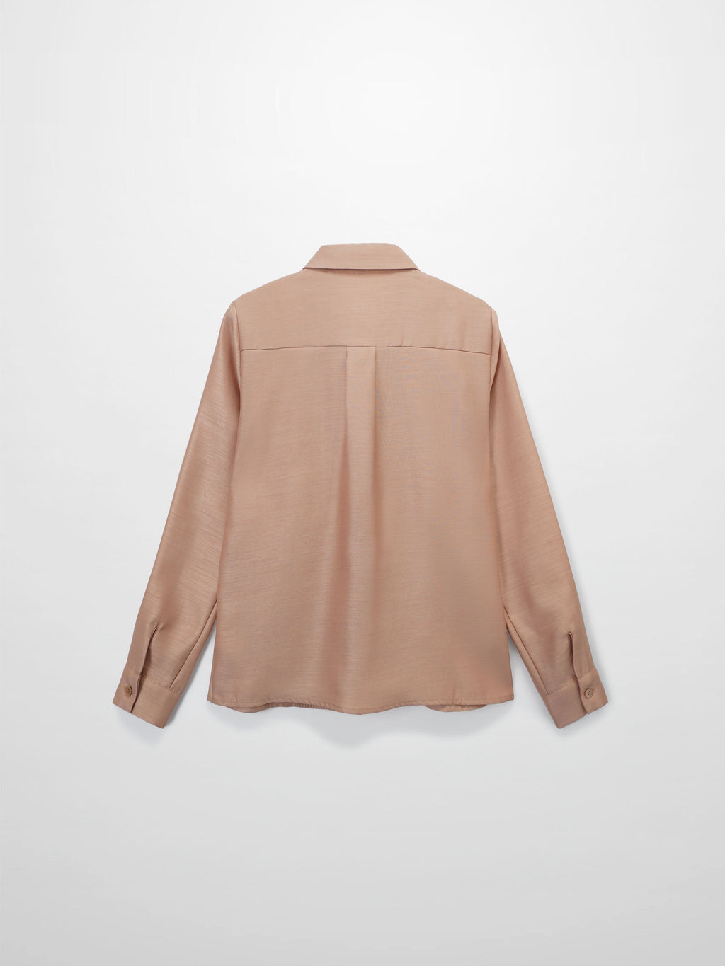 Pintuck Button Down Blouse-Champagne