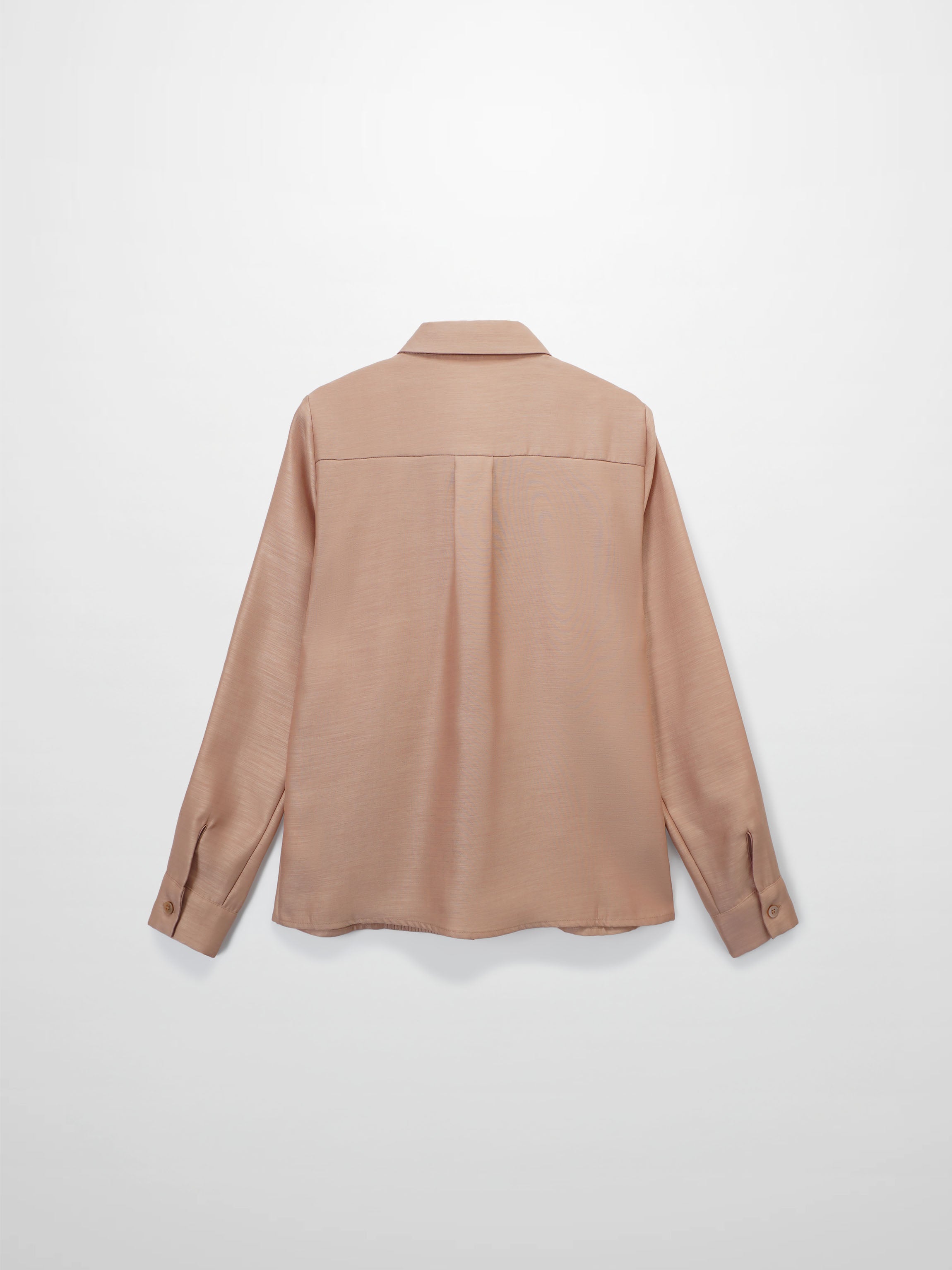 Pintuck Button Down Blouse-Champagne