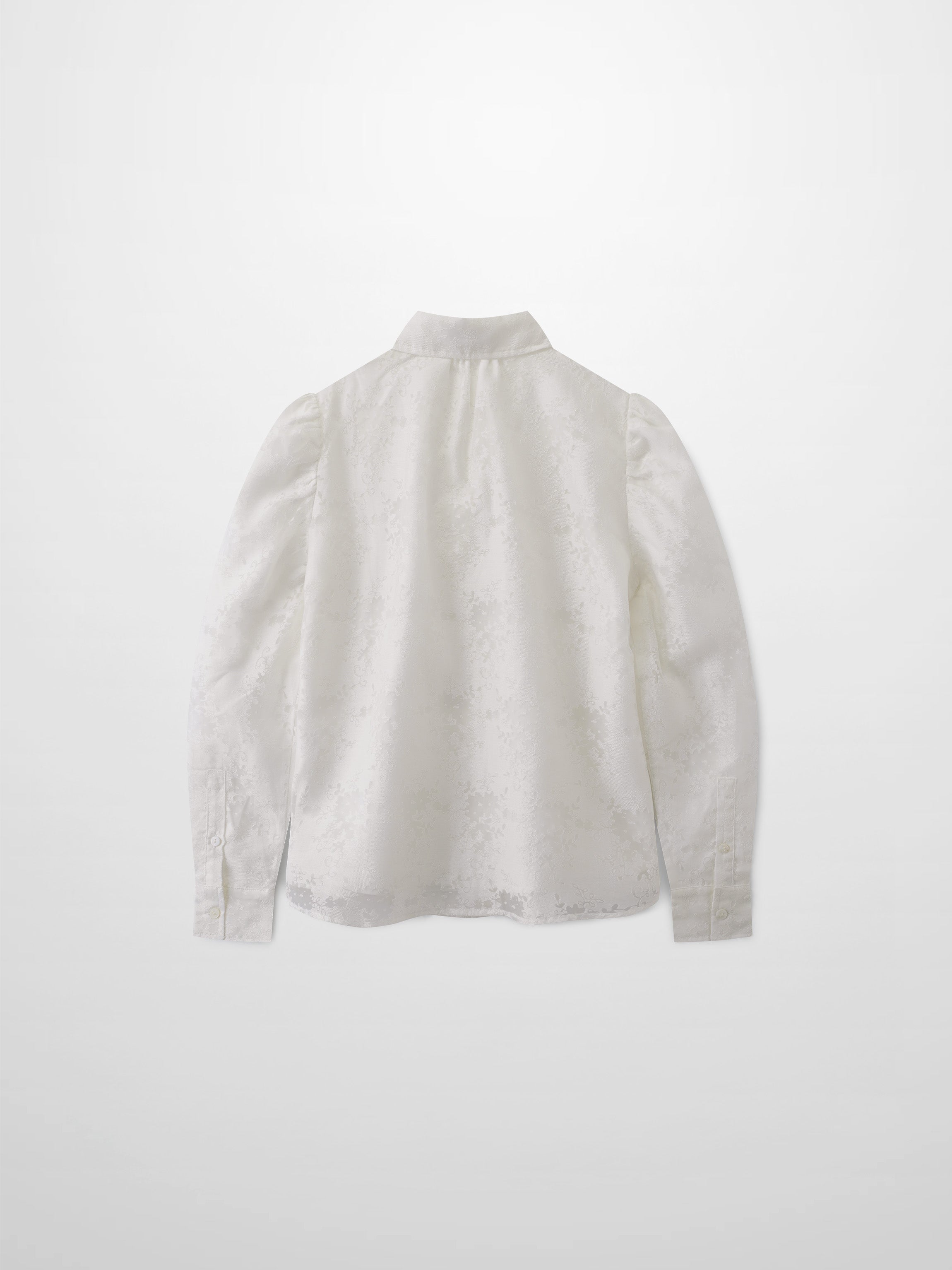 Puff Sleeve Lace Burnout-White