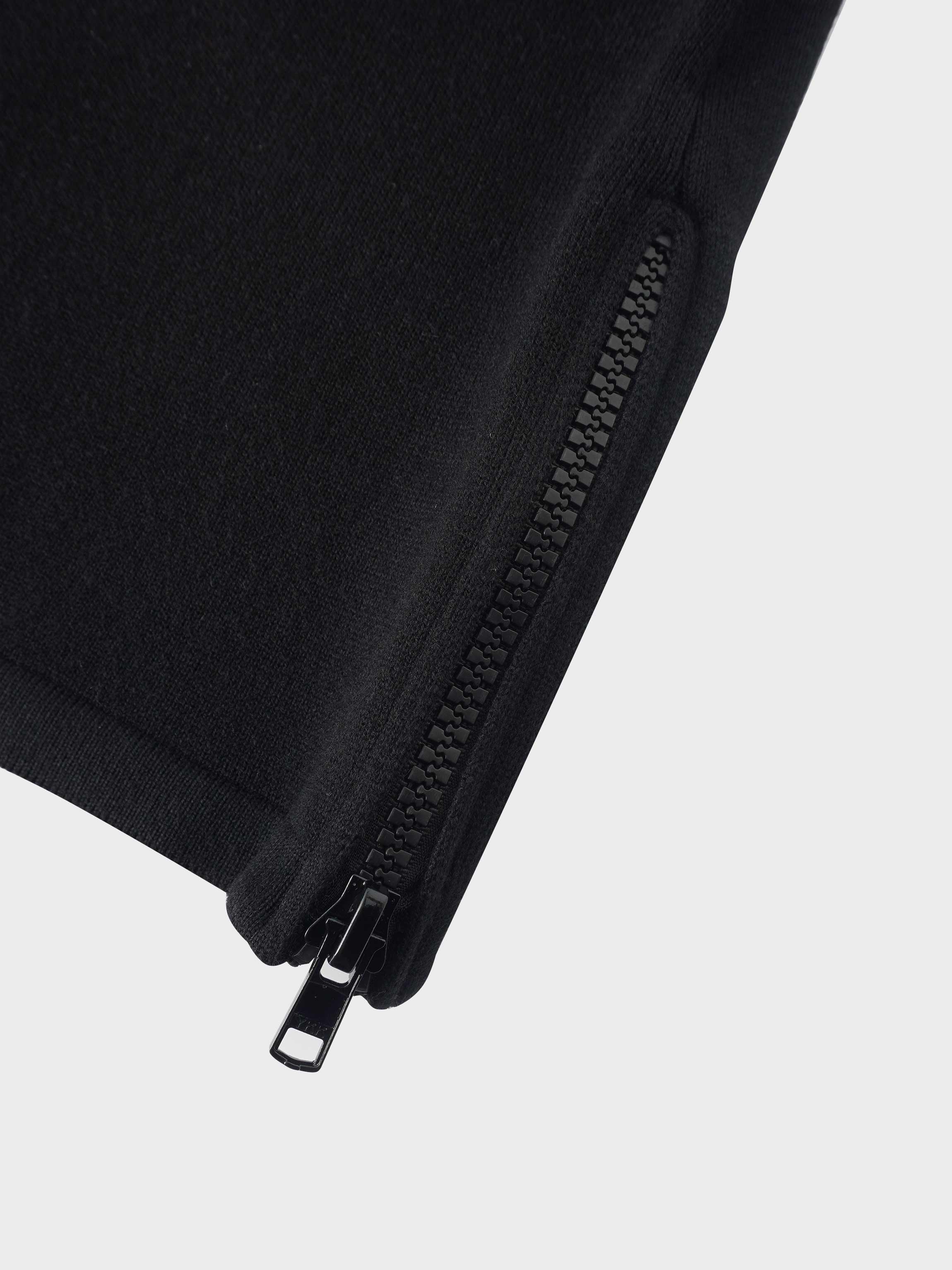 Side Zipper Straight Maxi Skirt-Black