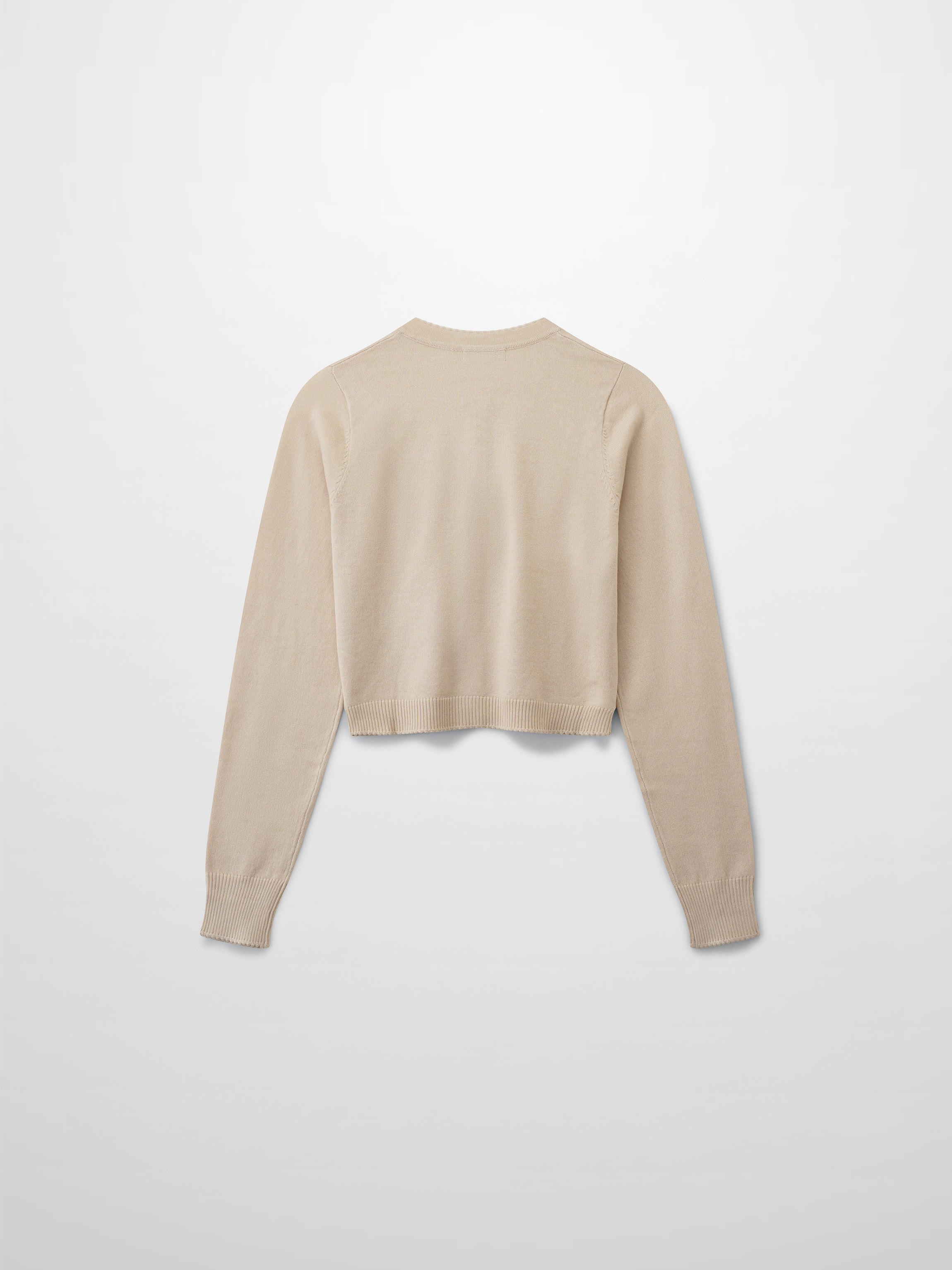 Embellished Cluster Crop Cardigan-Vanilla