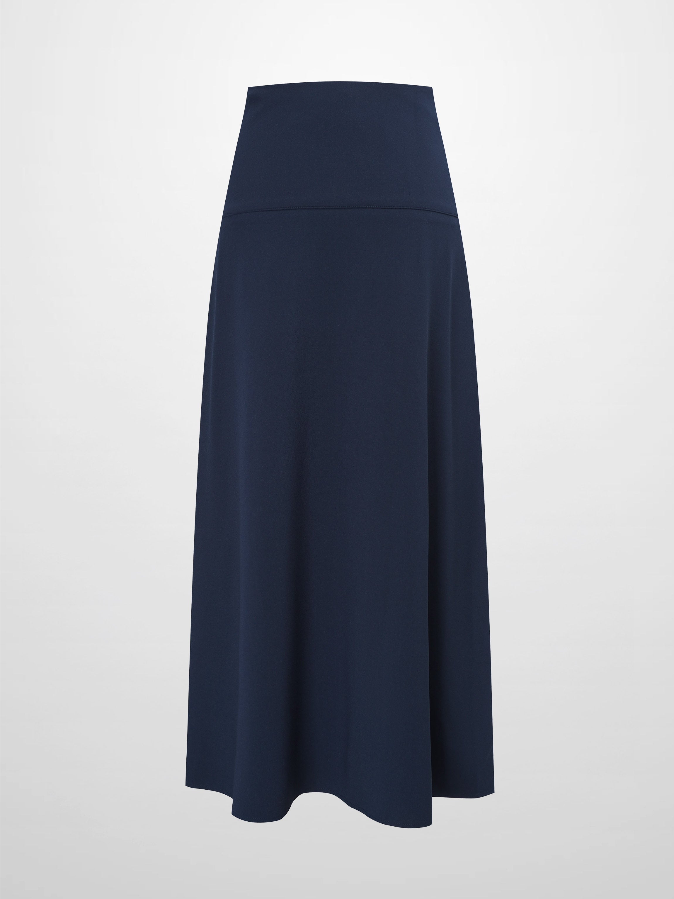 Side Button Yoke Skirt-Navy