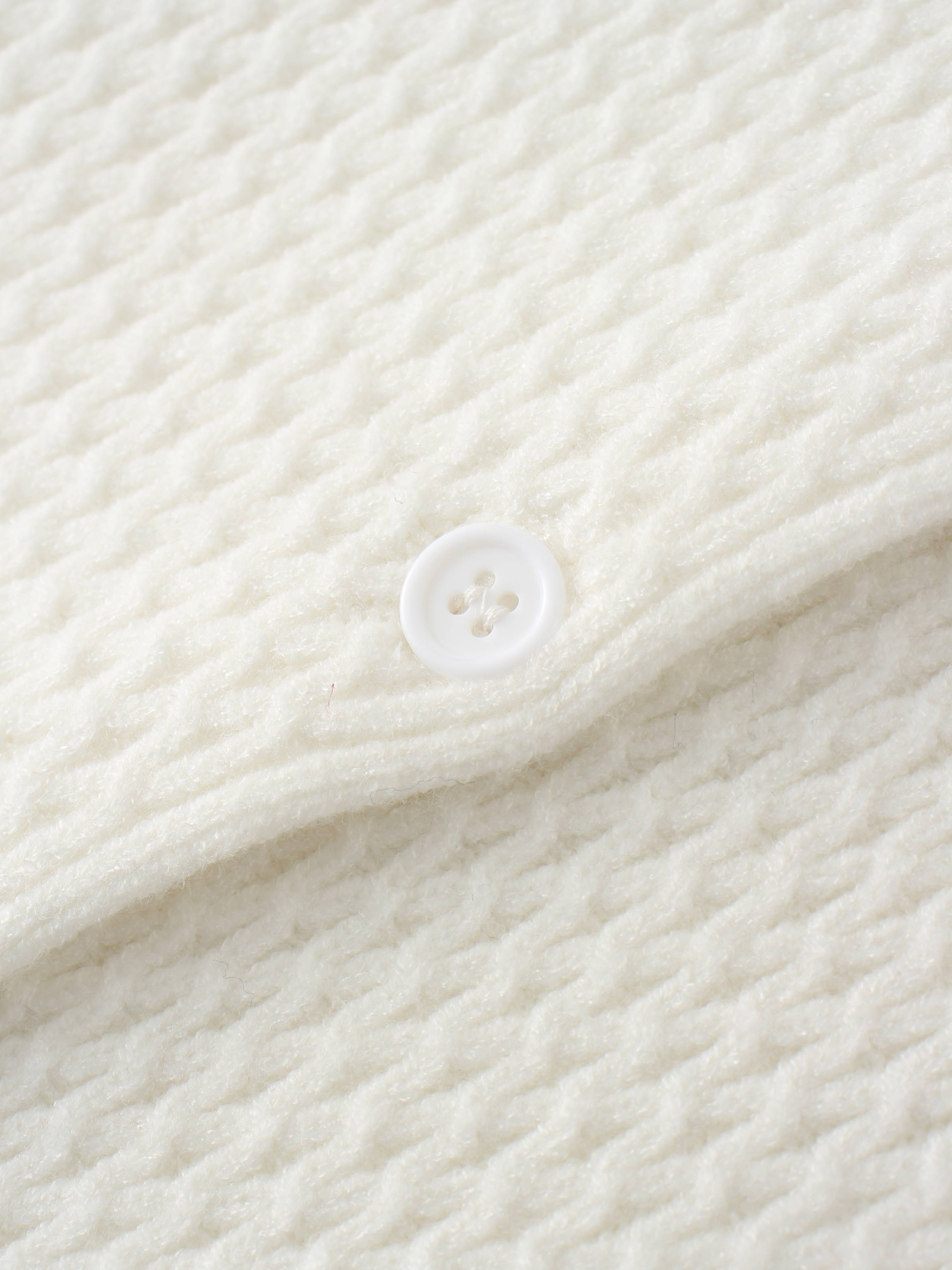 Textured Crew Cardigan-Ivory