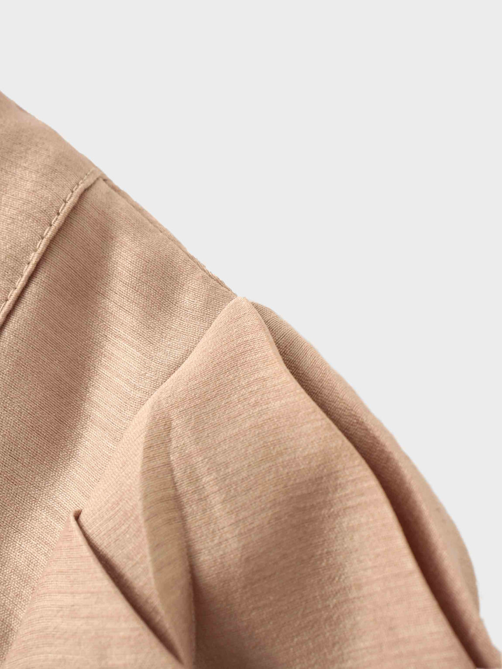 Textured Puff Sleeve Blouse-Mushroom