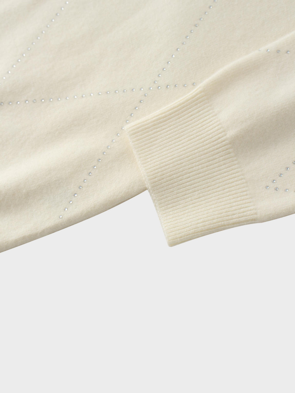 Diamond Stud Design Sweater-Ivory