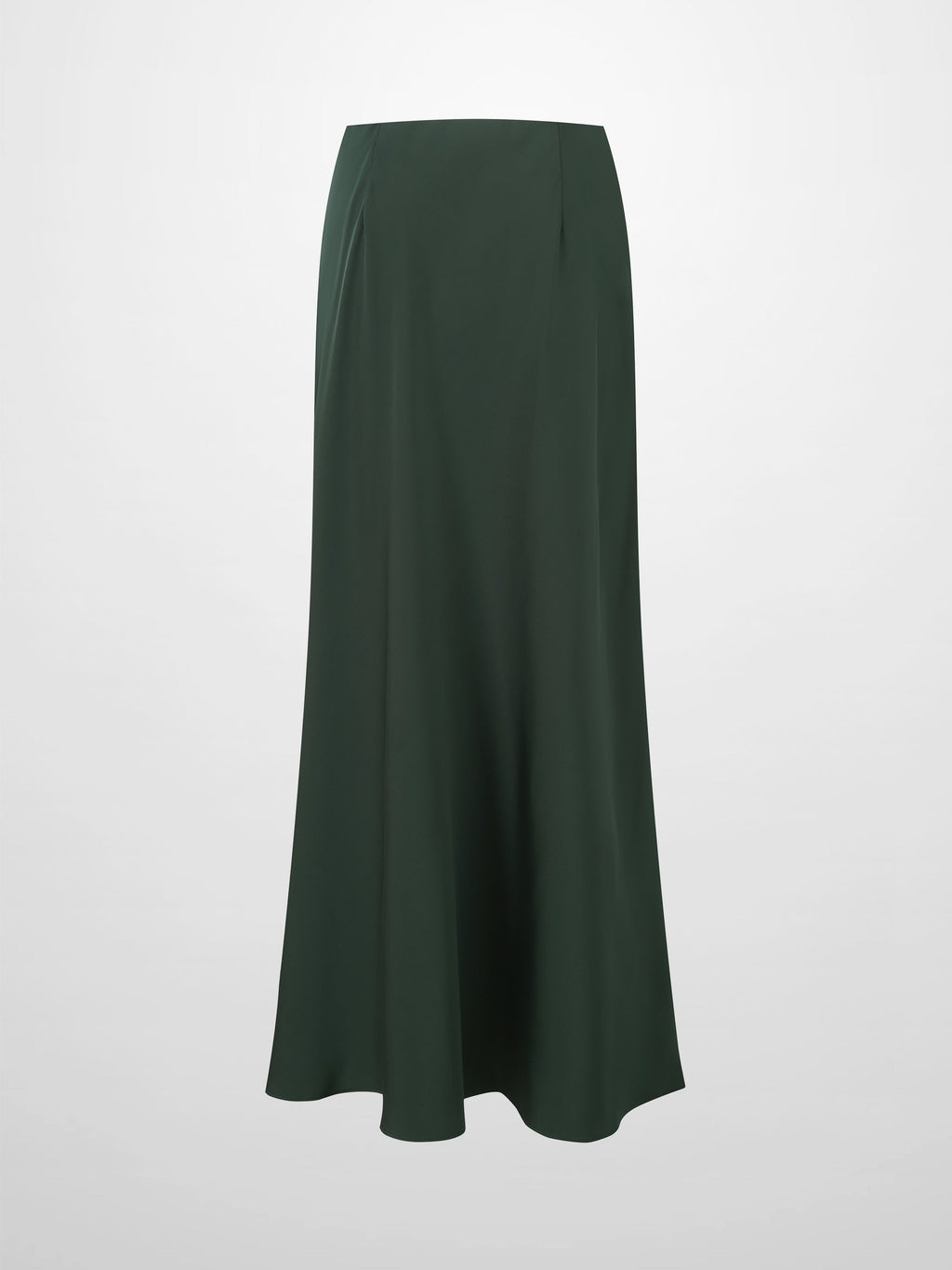 Solid Faux Satin Slip Skirt-Hunter Green