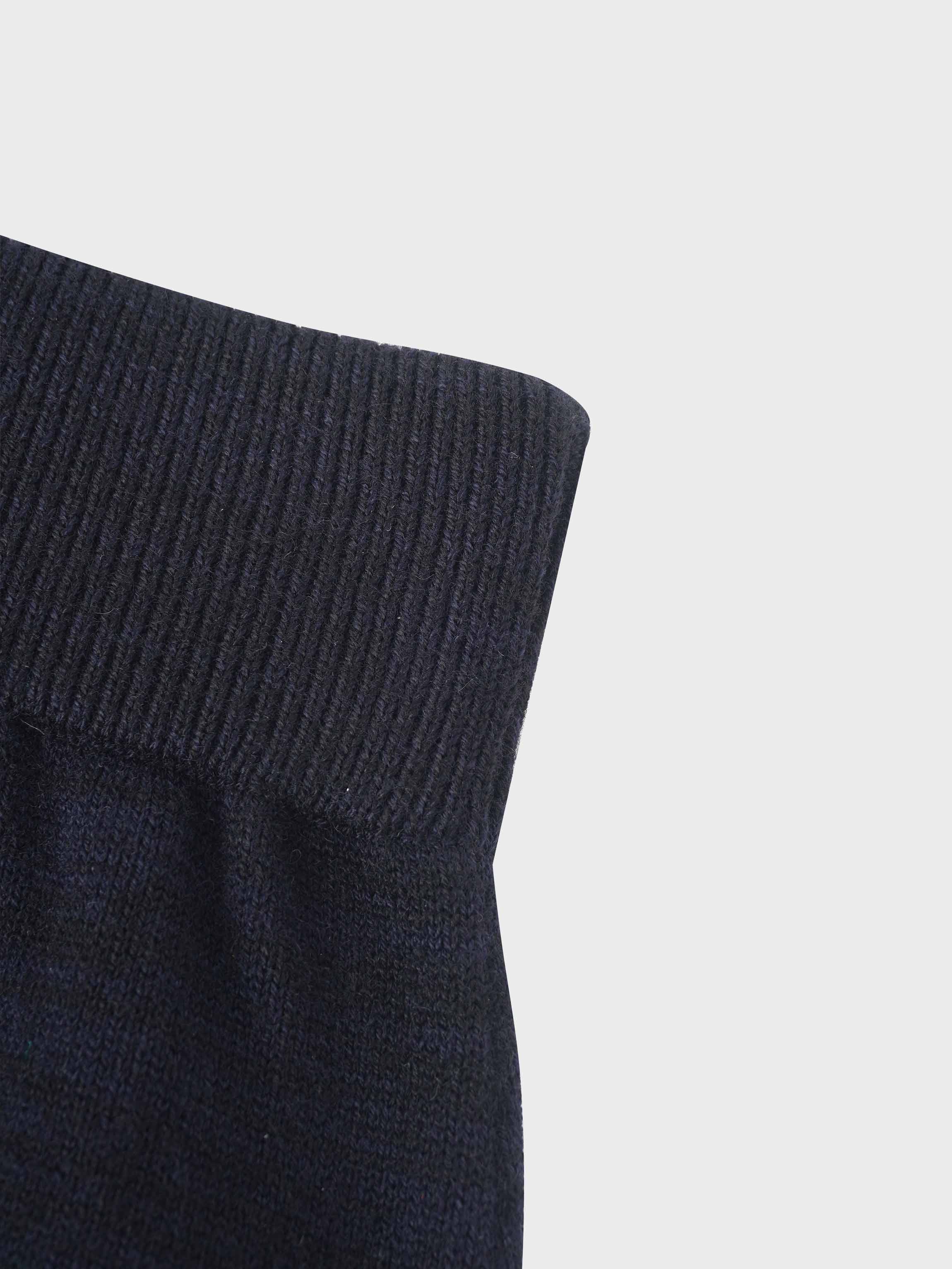 Side Zipper Straight Maxi Skirt-Black/Blue