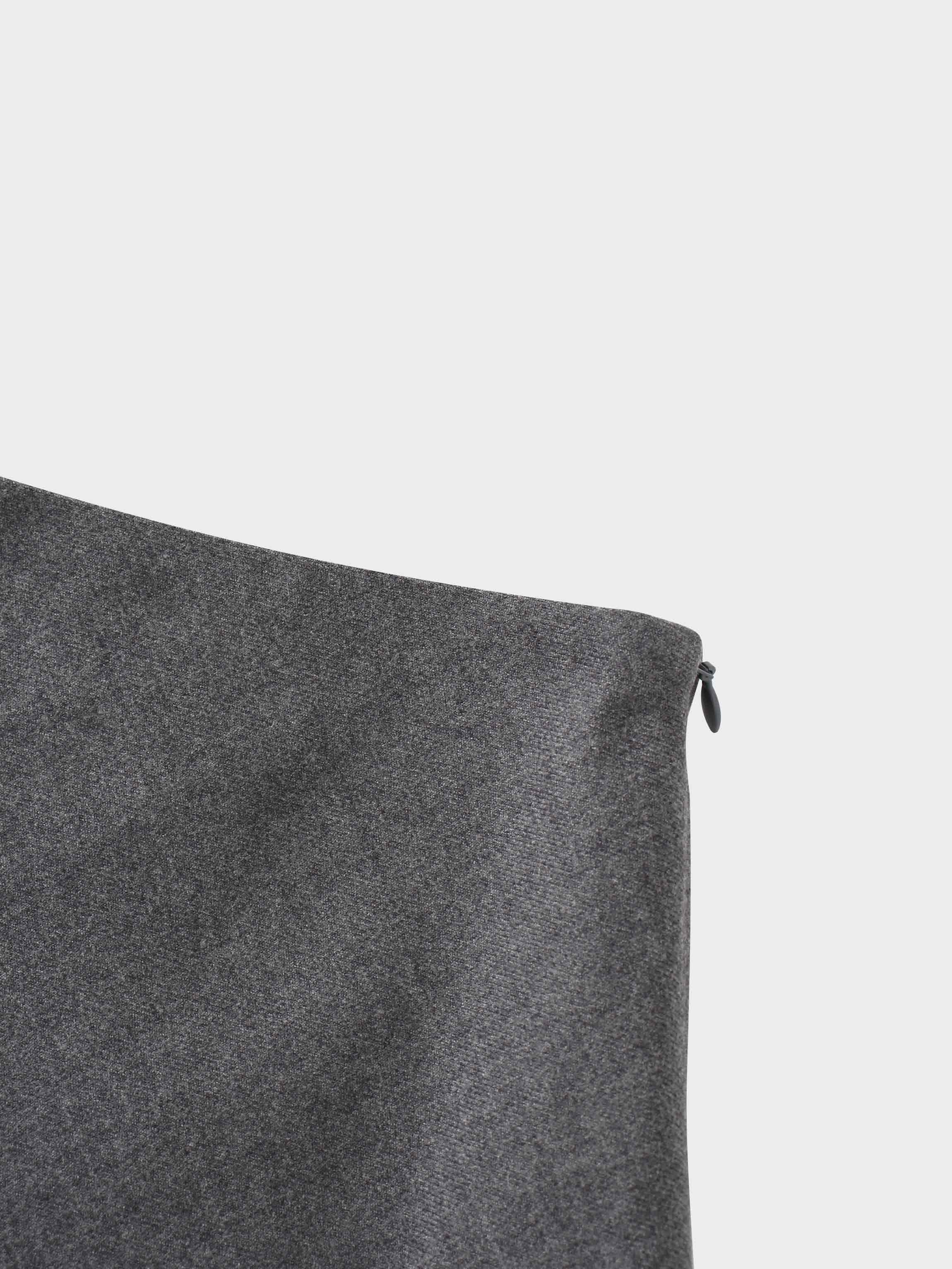 Basic A-Line Seamed Short Skirt-Grey