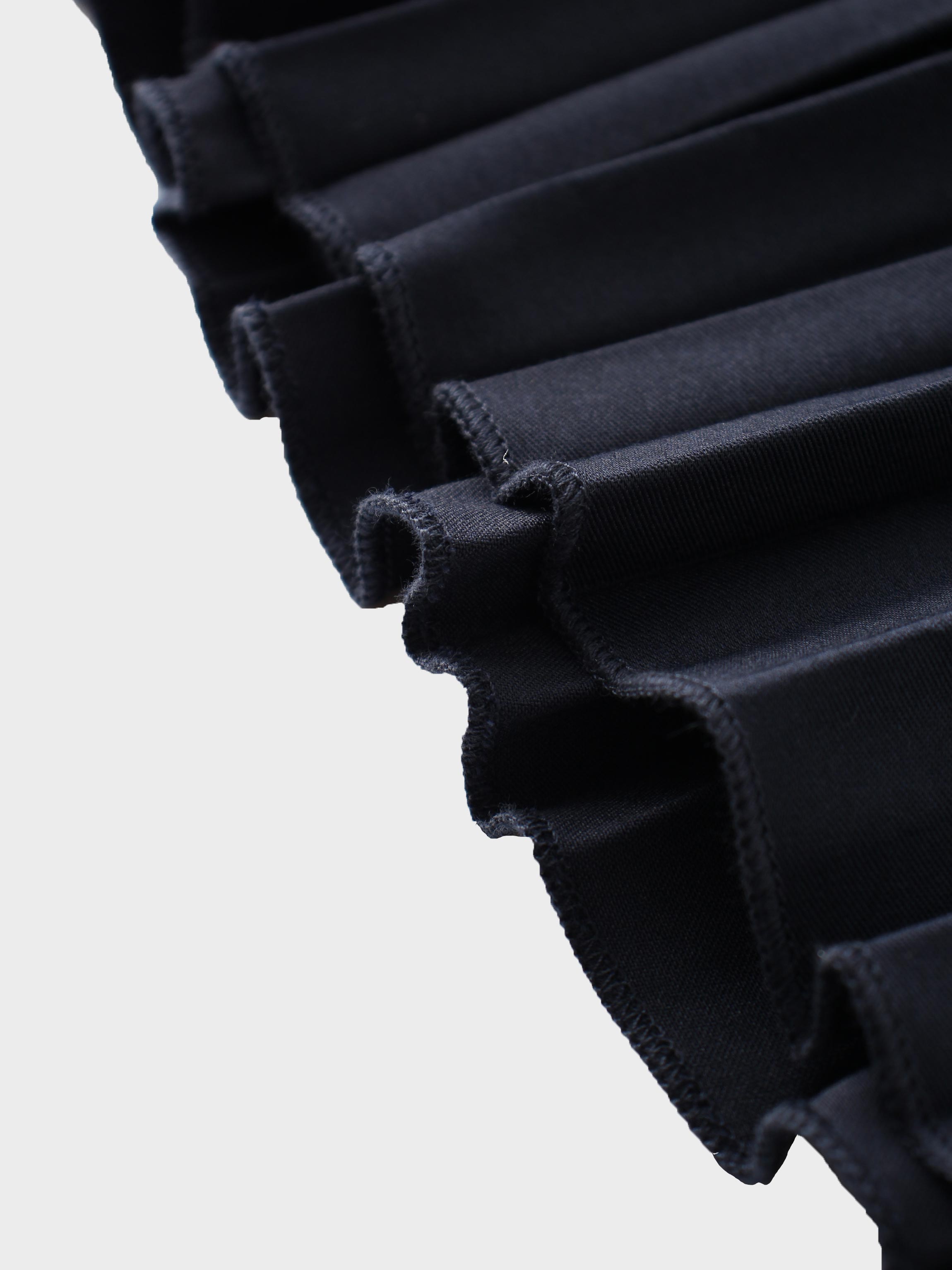 Mix Pleat Skirt-Navy