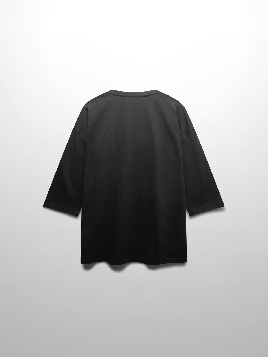 Oversized Boxy 3Q Sleeve Tee-Black
