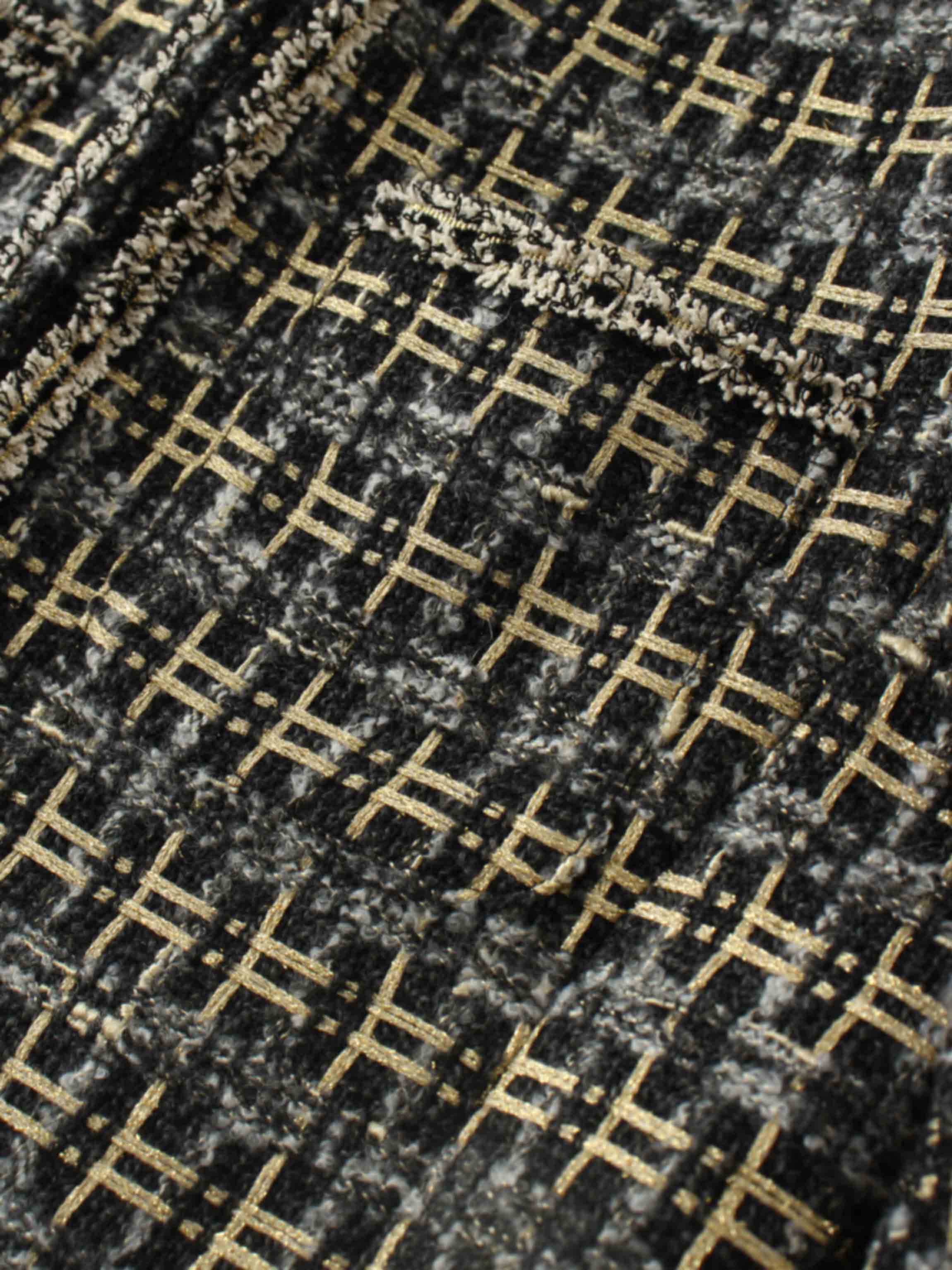 Boucle Jacket-Black/Gold