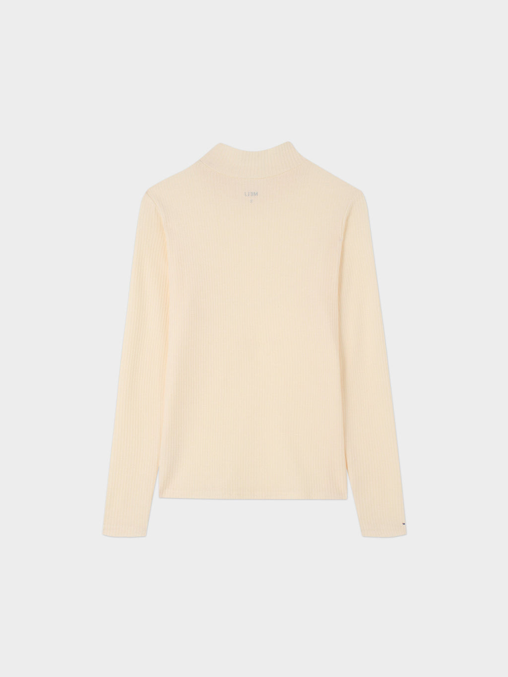 Textured Stretch Turtleneck-Ivory
