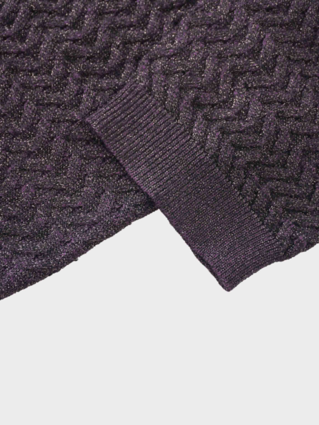 Textured Lurex Crew Sweater-Wine