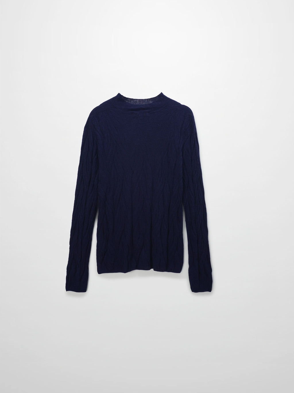 Leaf Design Turtleneck-Navy