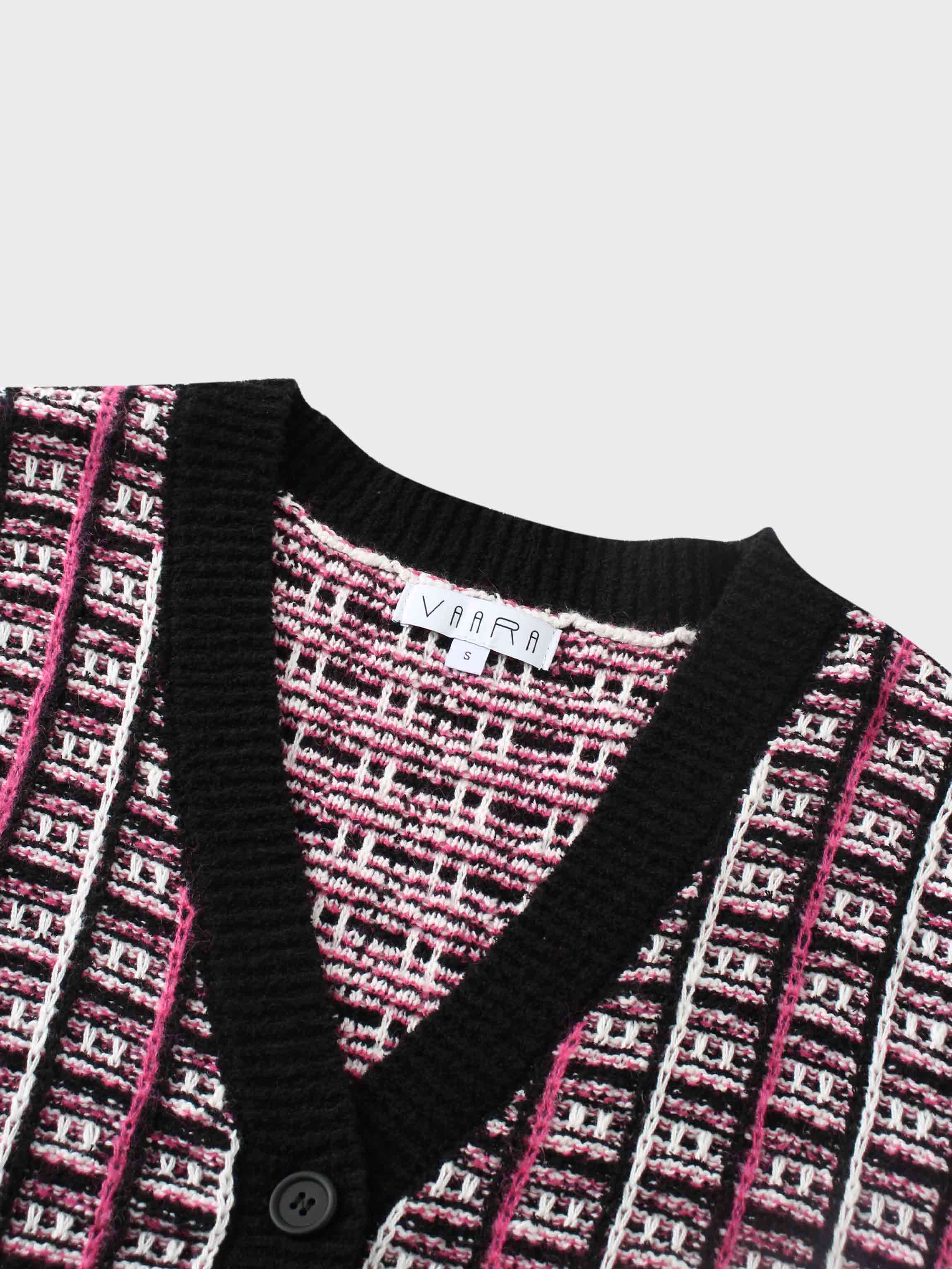 Boucle Knit Cardigan-Pink