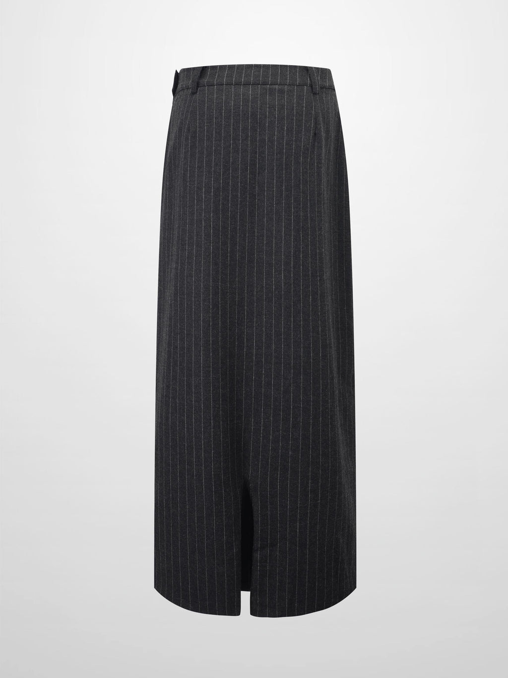 Straight Maxi Skirt-Grey Pinstripe