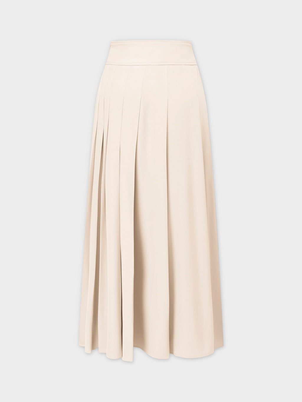 Yoke Pleated Skirt 37"-Ivory