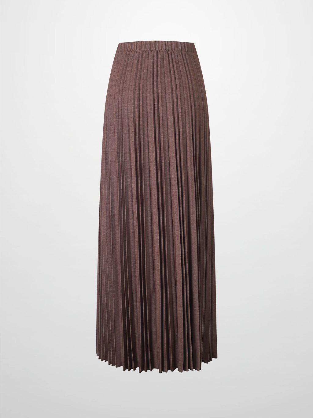 Denim Pleated Skirt-Dark Brown