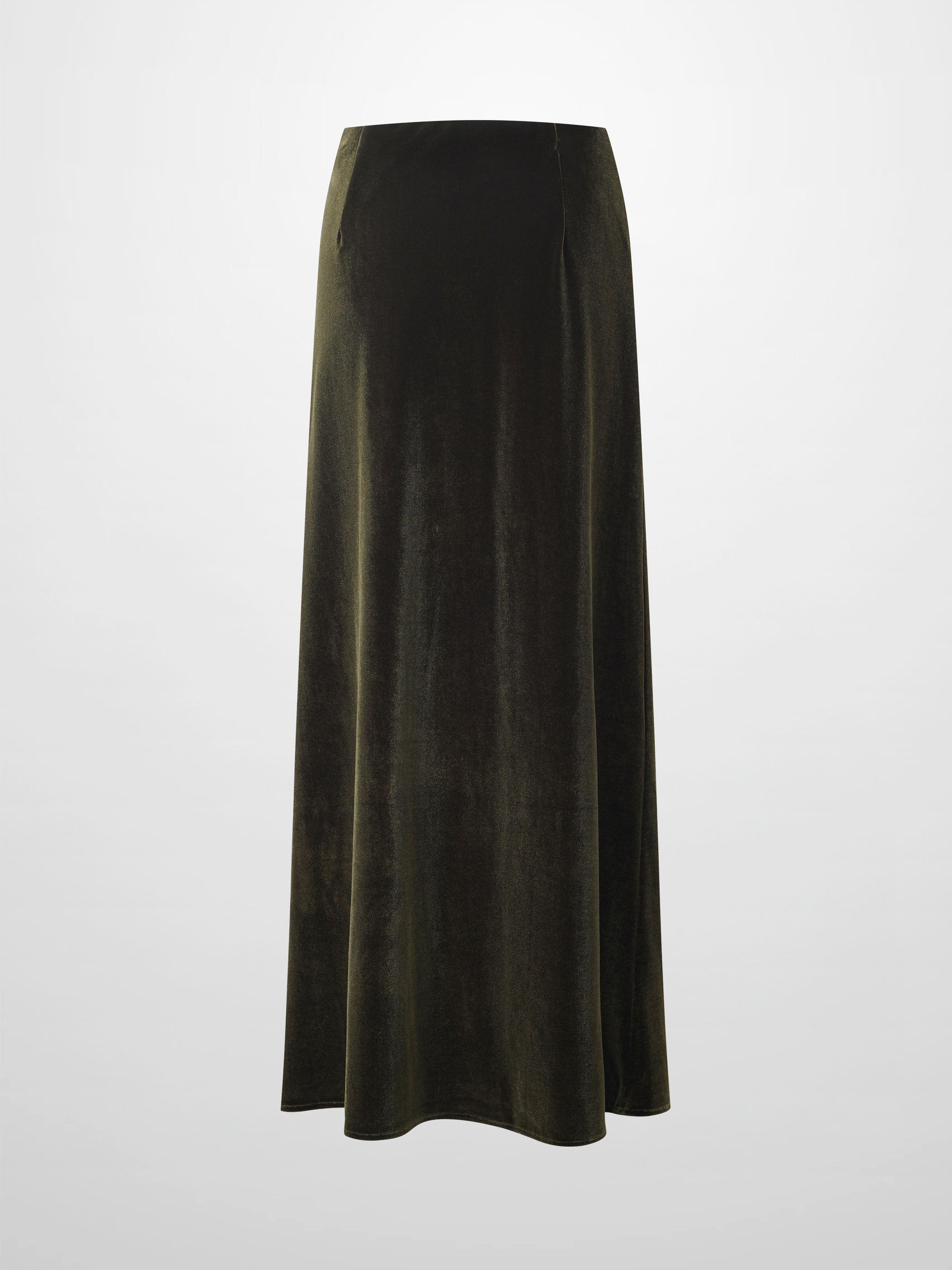 Velour Slip Skirt-Green