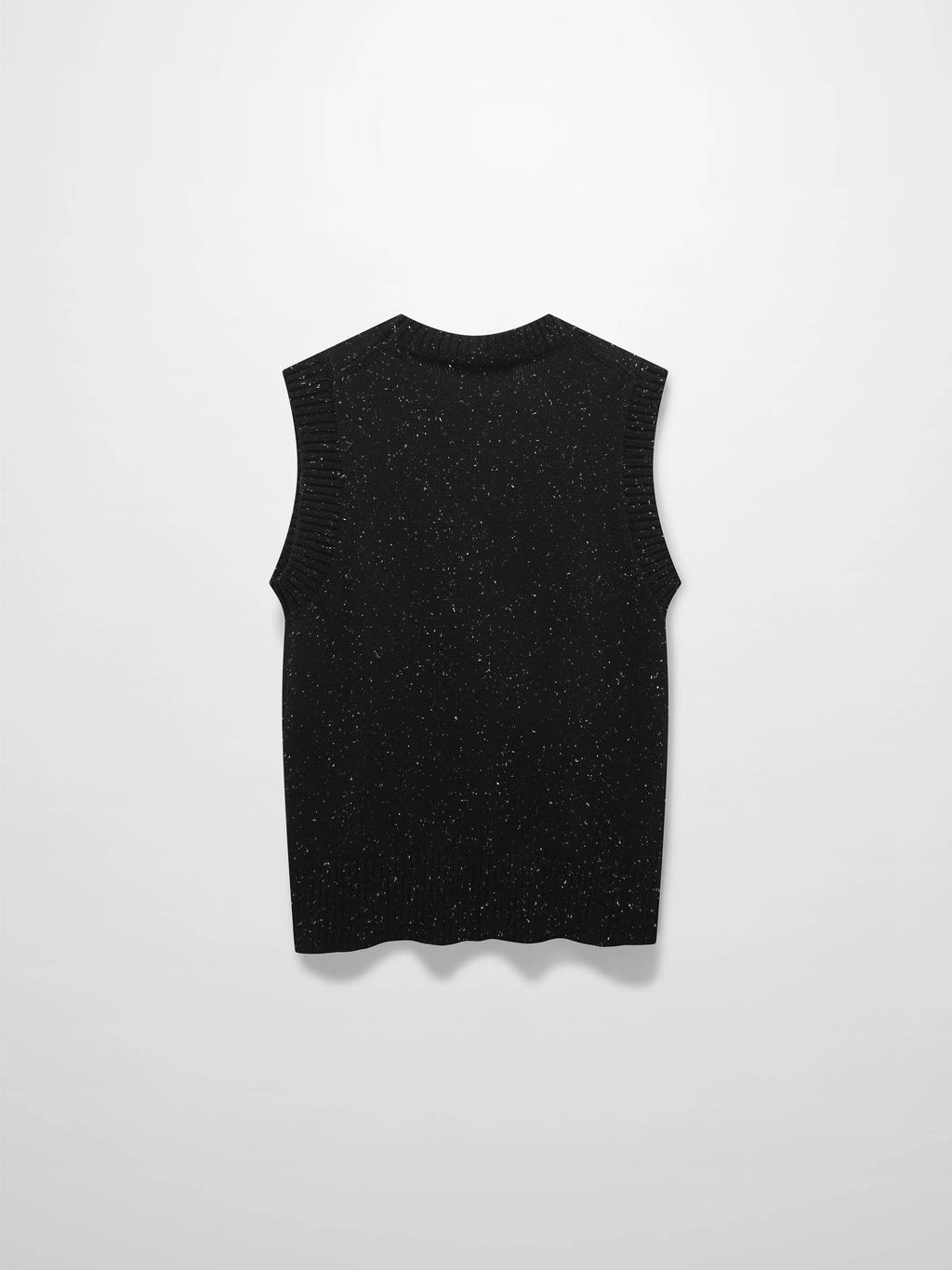 Speckled Crew Neck Vest-Black