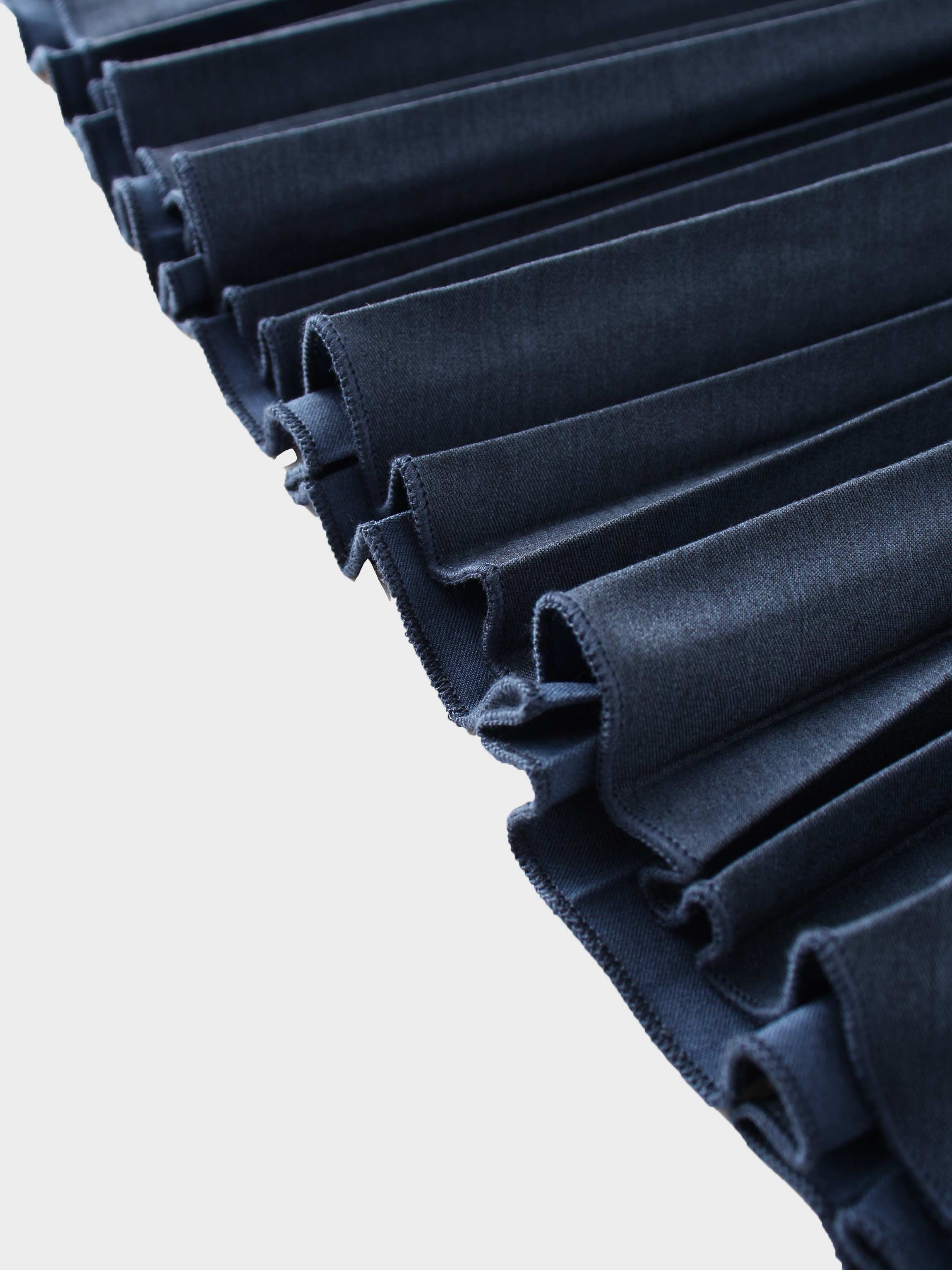 Mix Pleat Skirt-Dark Blue Denim