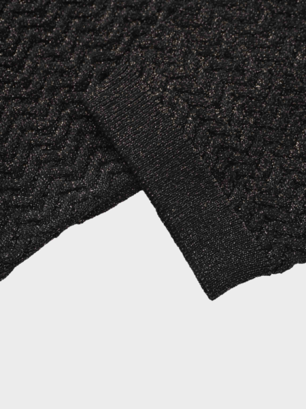 Textured Lurex Crew Sweater-Black