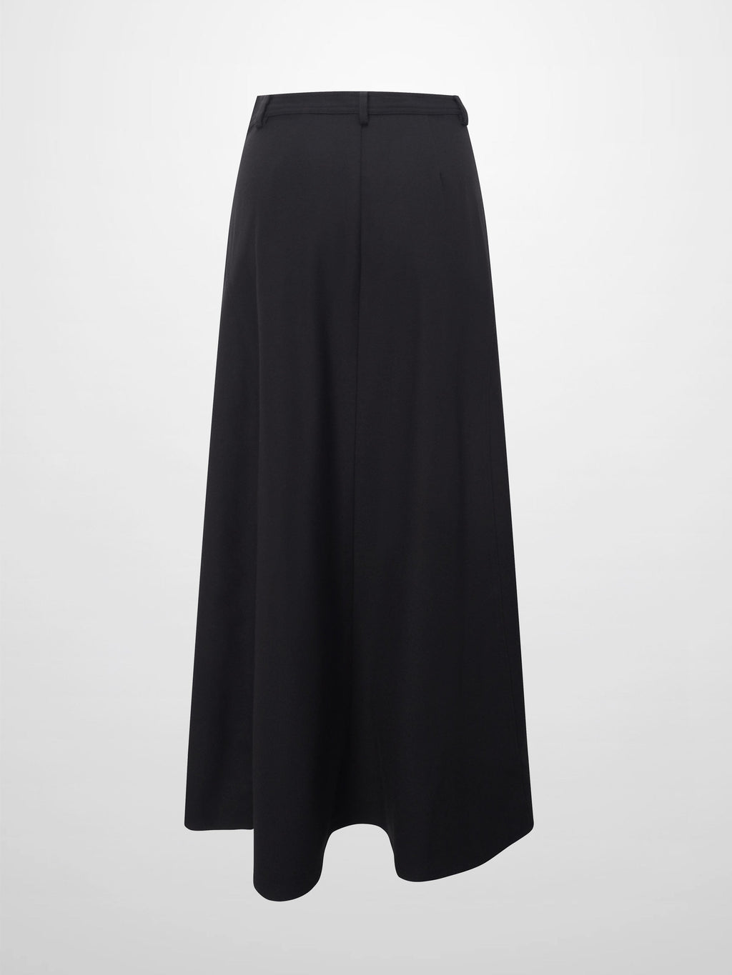 Wool Blend Yoke Skirt 37"-Black