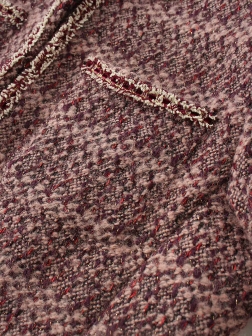 Boucle Jacket-Pink/Burgundy