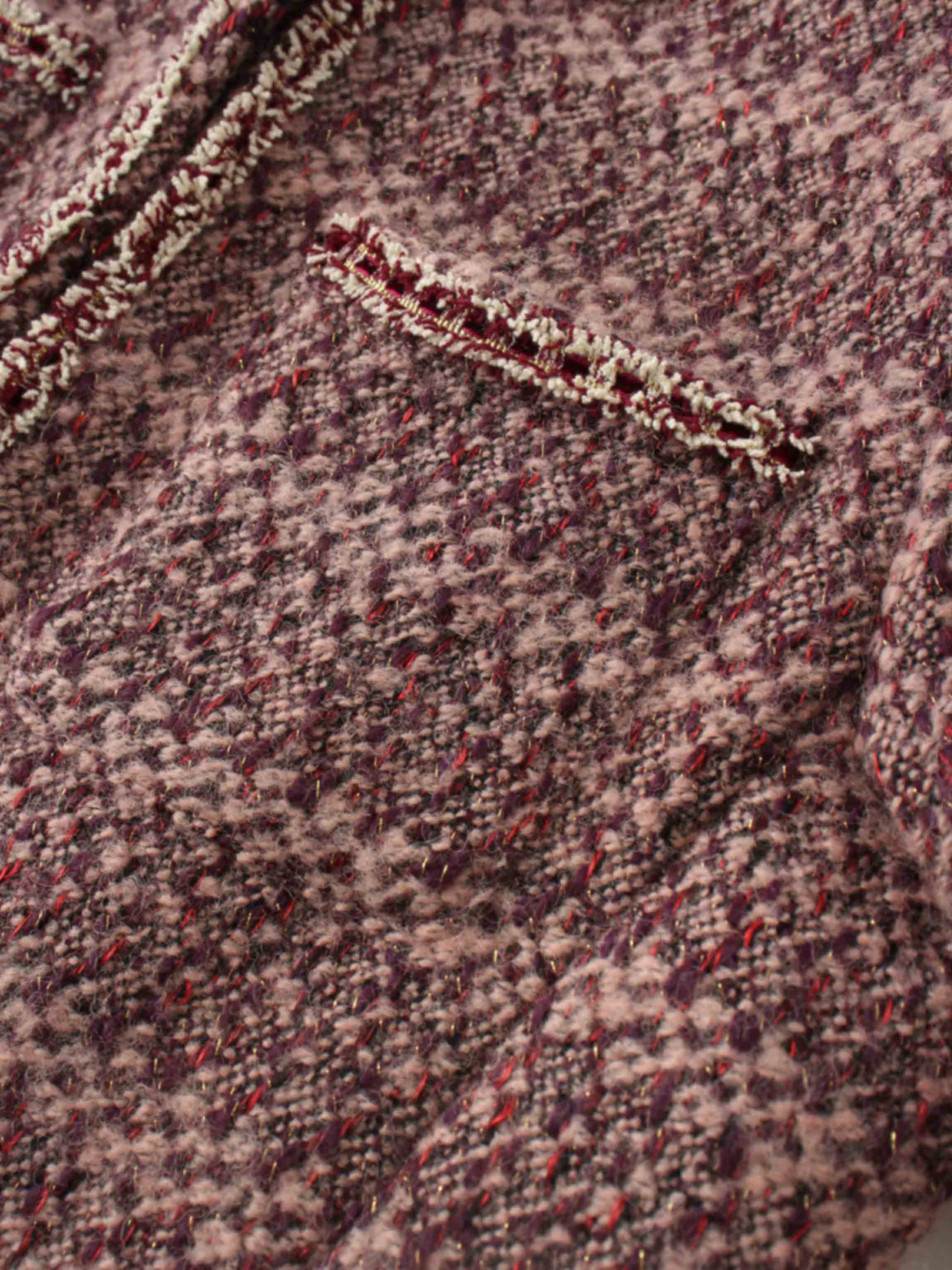 Boucle Jacket-Pink/Burgundy