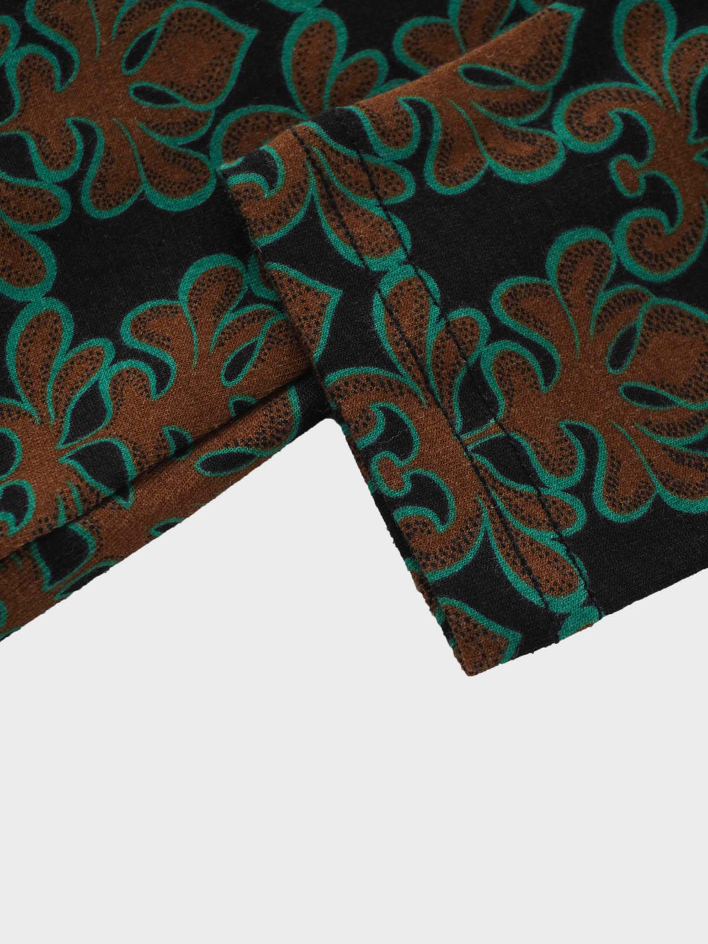 Printed Modal Turtleneck-Green/Brown Clover