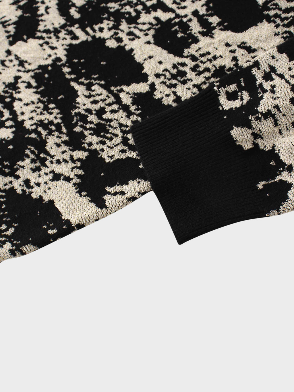 Lurex Combo Crew Sweater-Gold