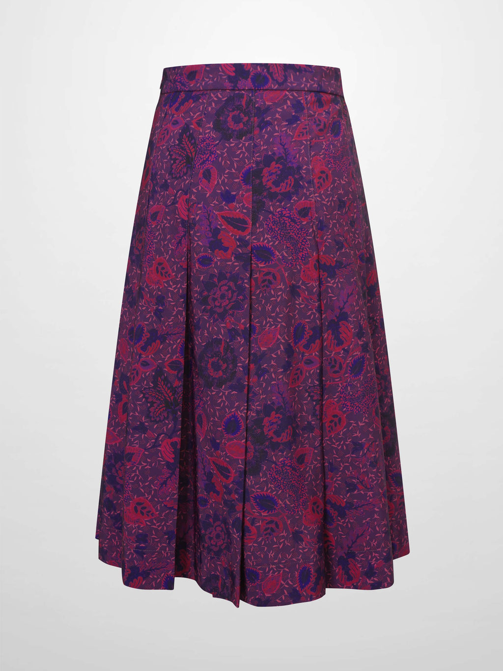 Printed Box Pleat Skirt-Pink Floral