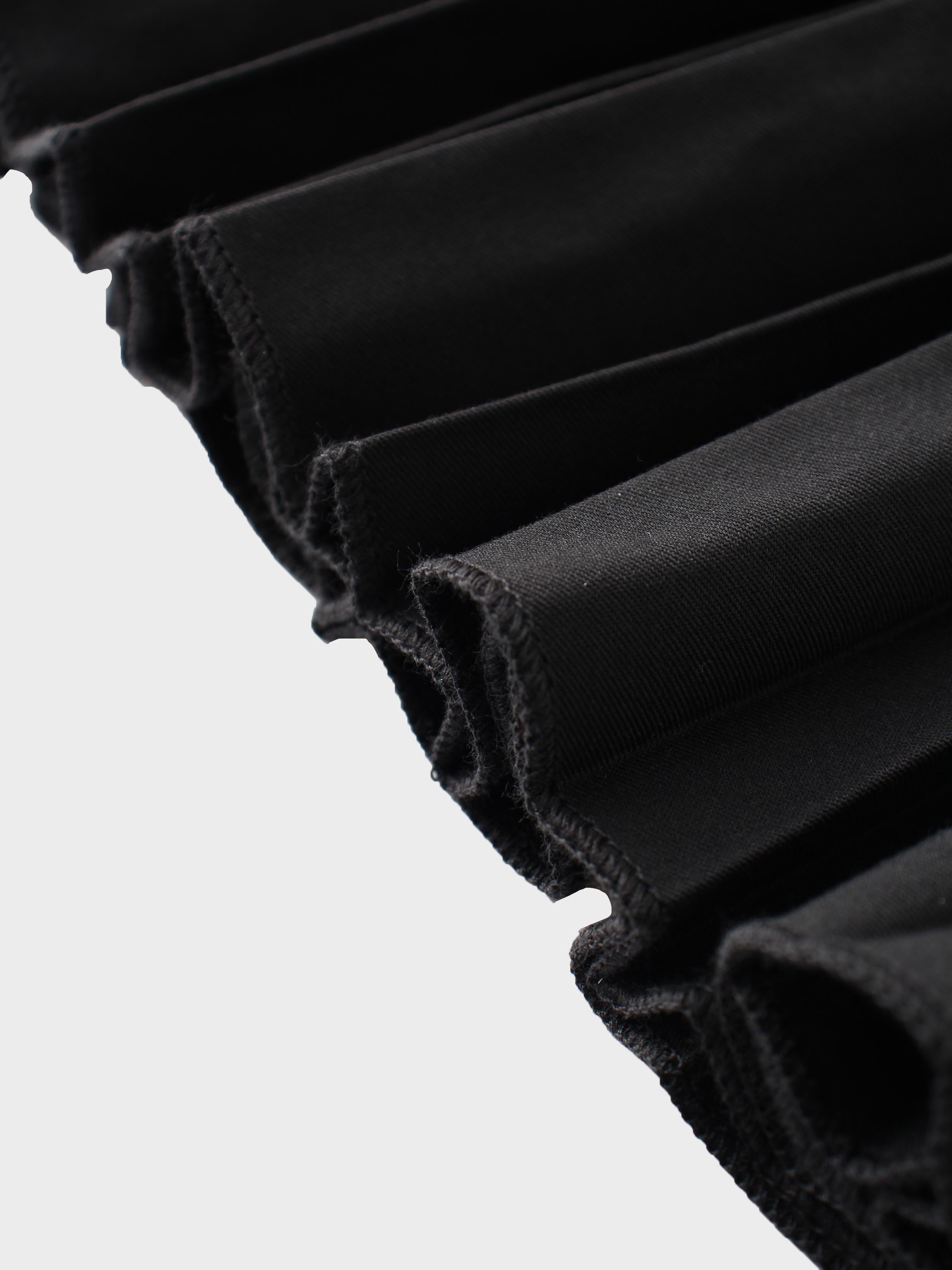 Mix Pleat Skirt-Black