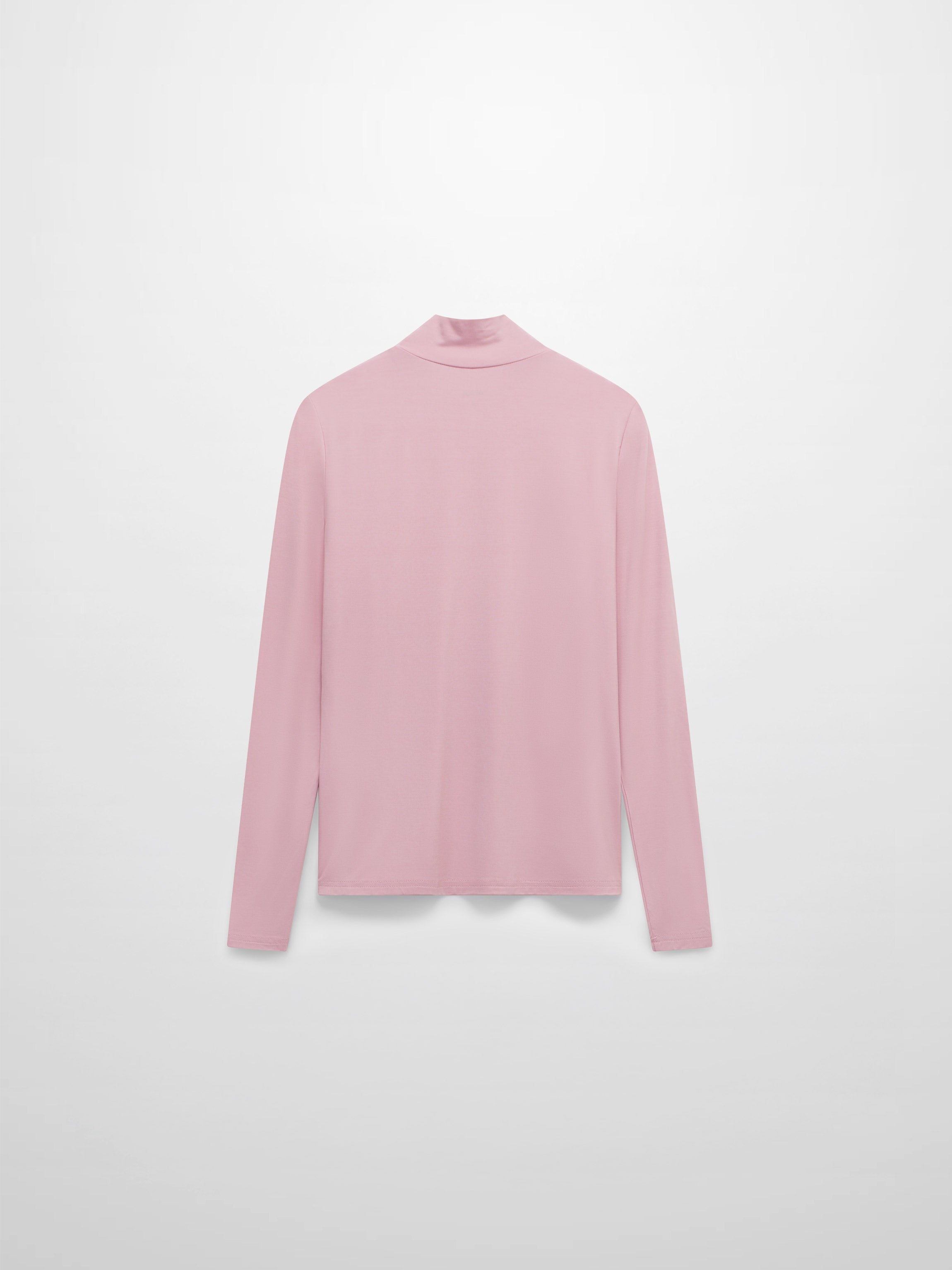 Modal Turtleneck Long Sleeve-Rose Pink