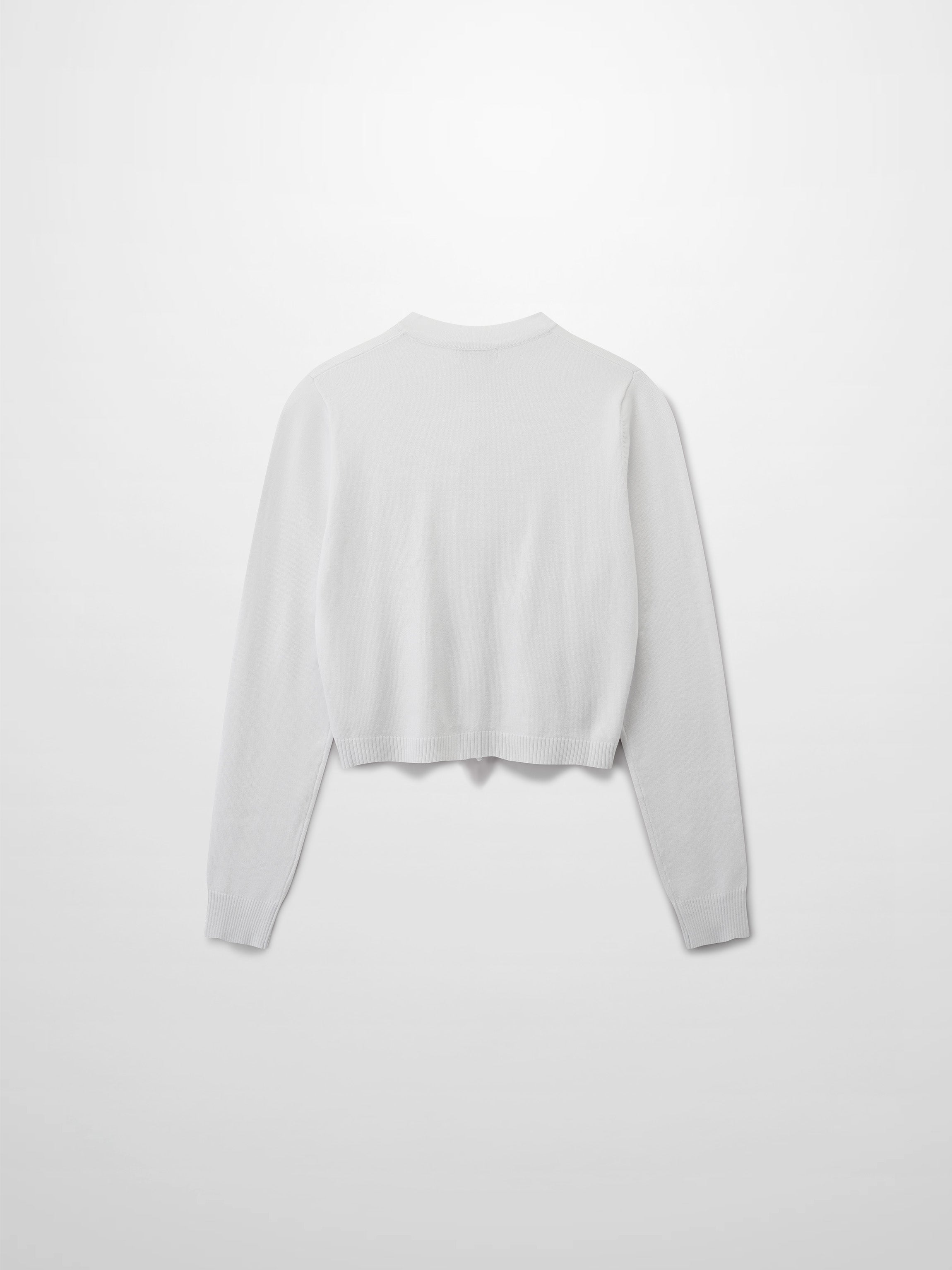 5 Bow Crop Cardigan-White