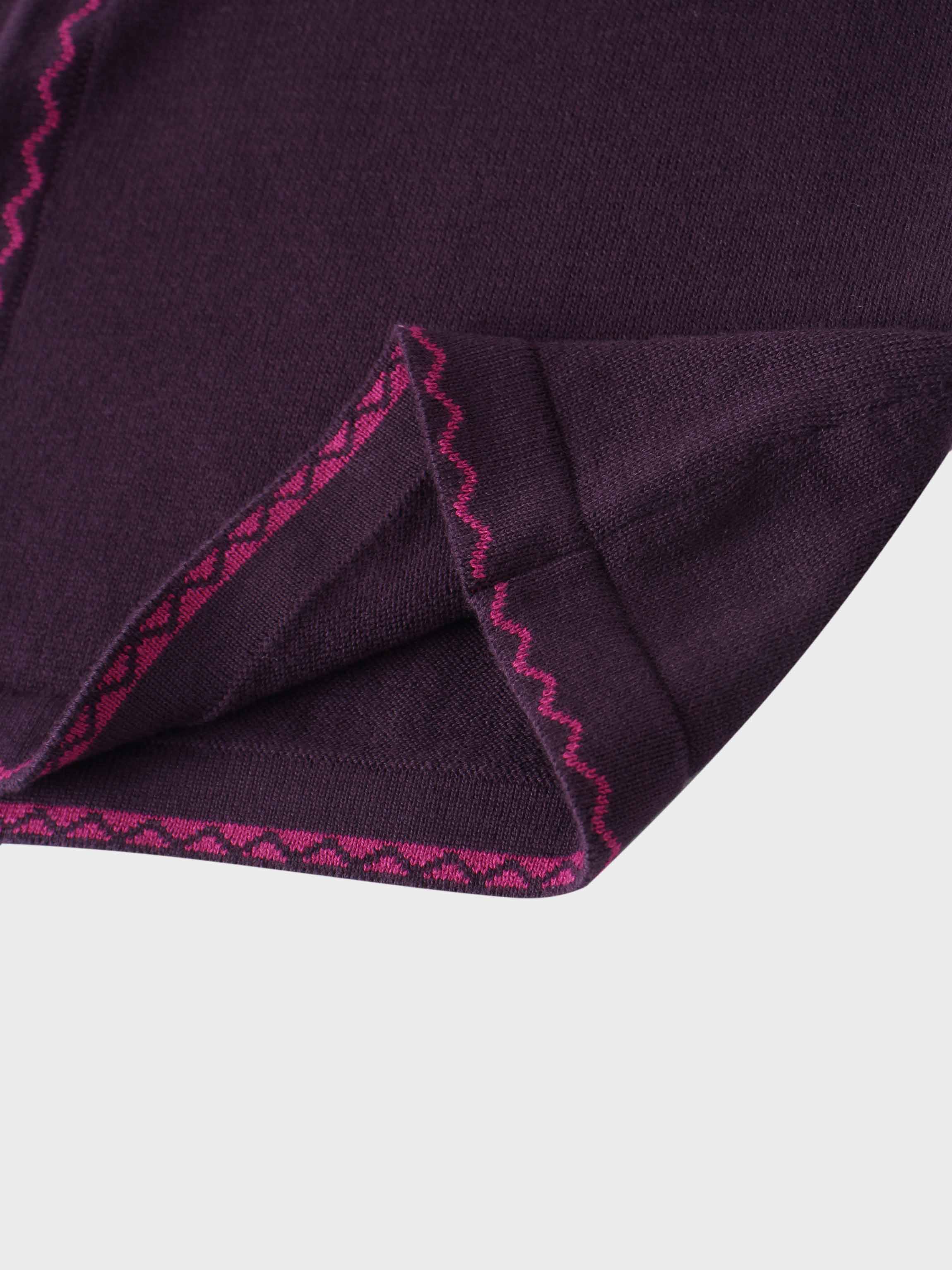 Ruffle Detail Sweater-Wine/Fuchsia