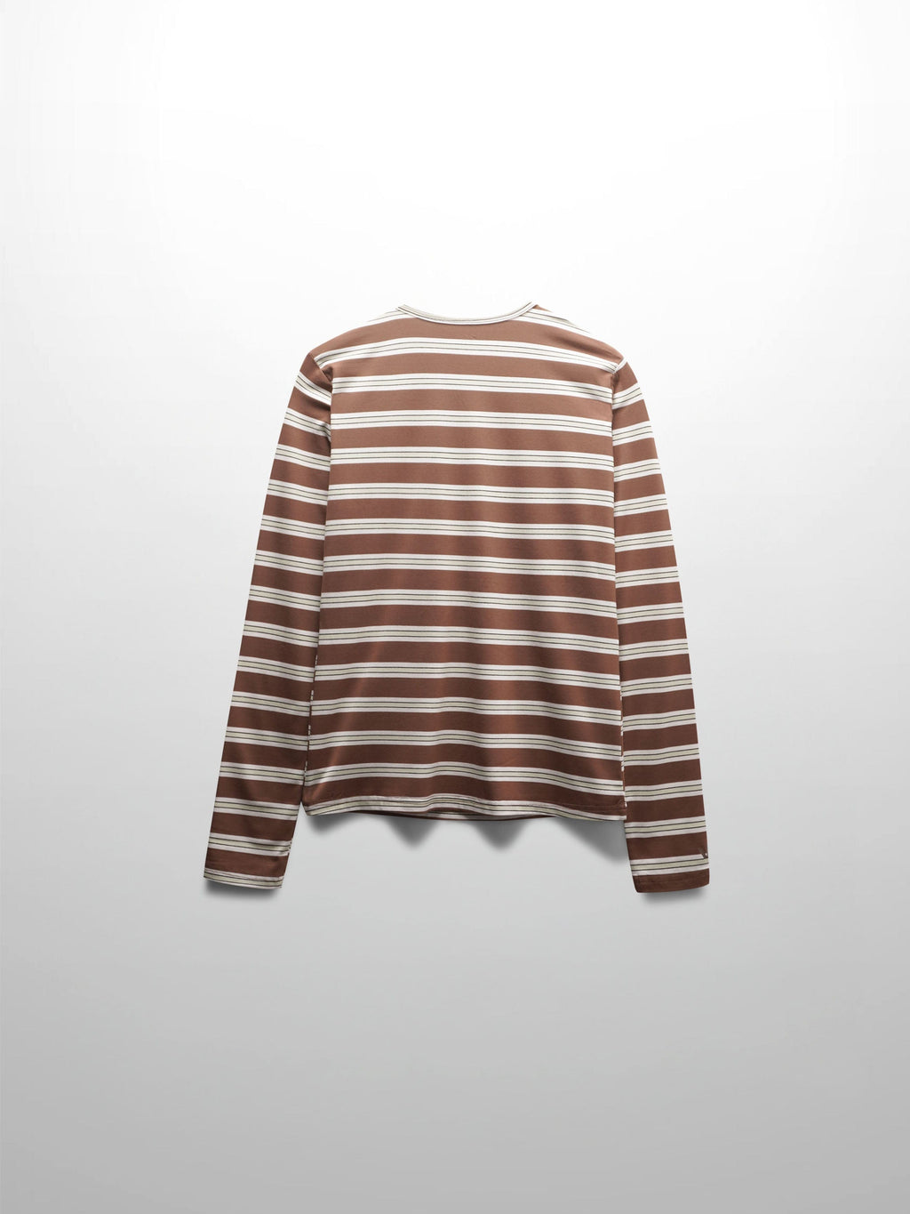 Flat Striped High V Long Sleeve-Brown/Yellow