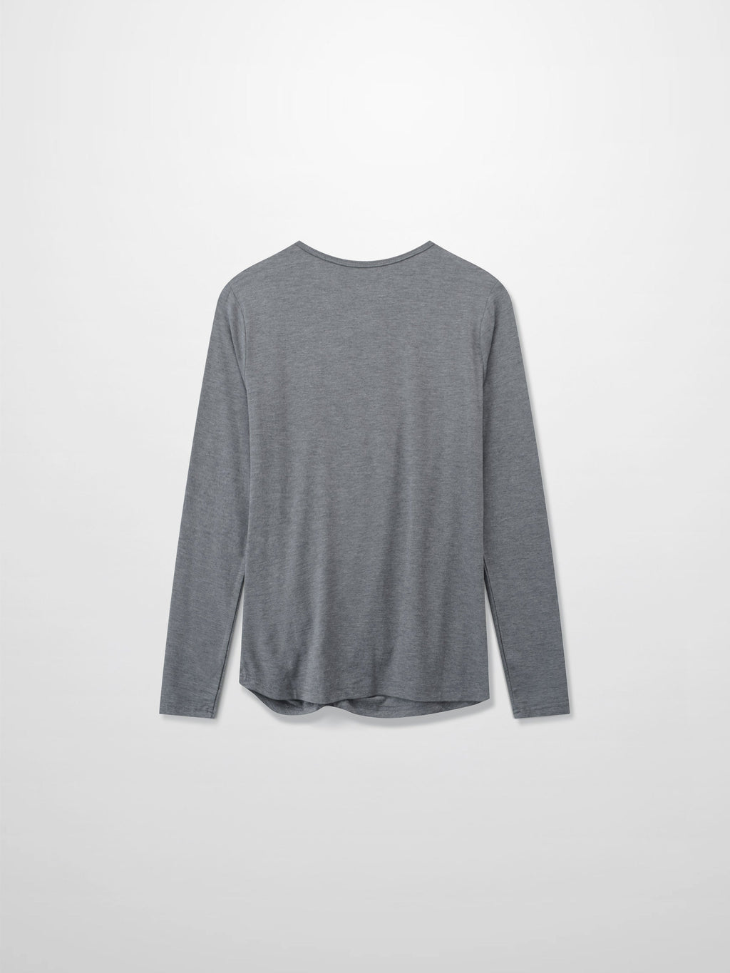 Curved Gathered Detailed T-Shirt-Heathered Grey