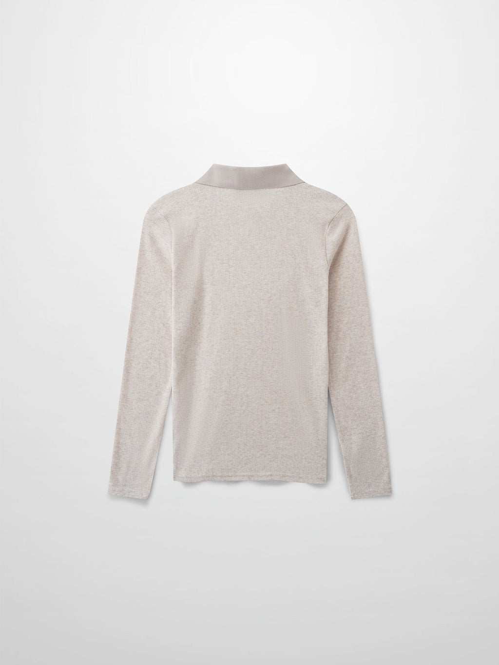 RIBBED COLLAR T-SHIRT-OATMEAL