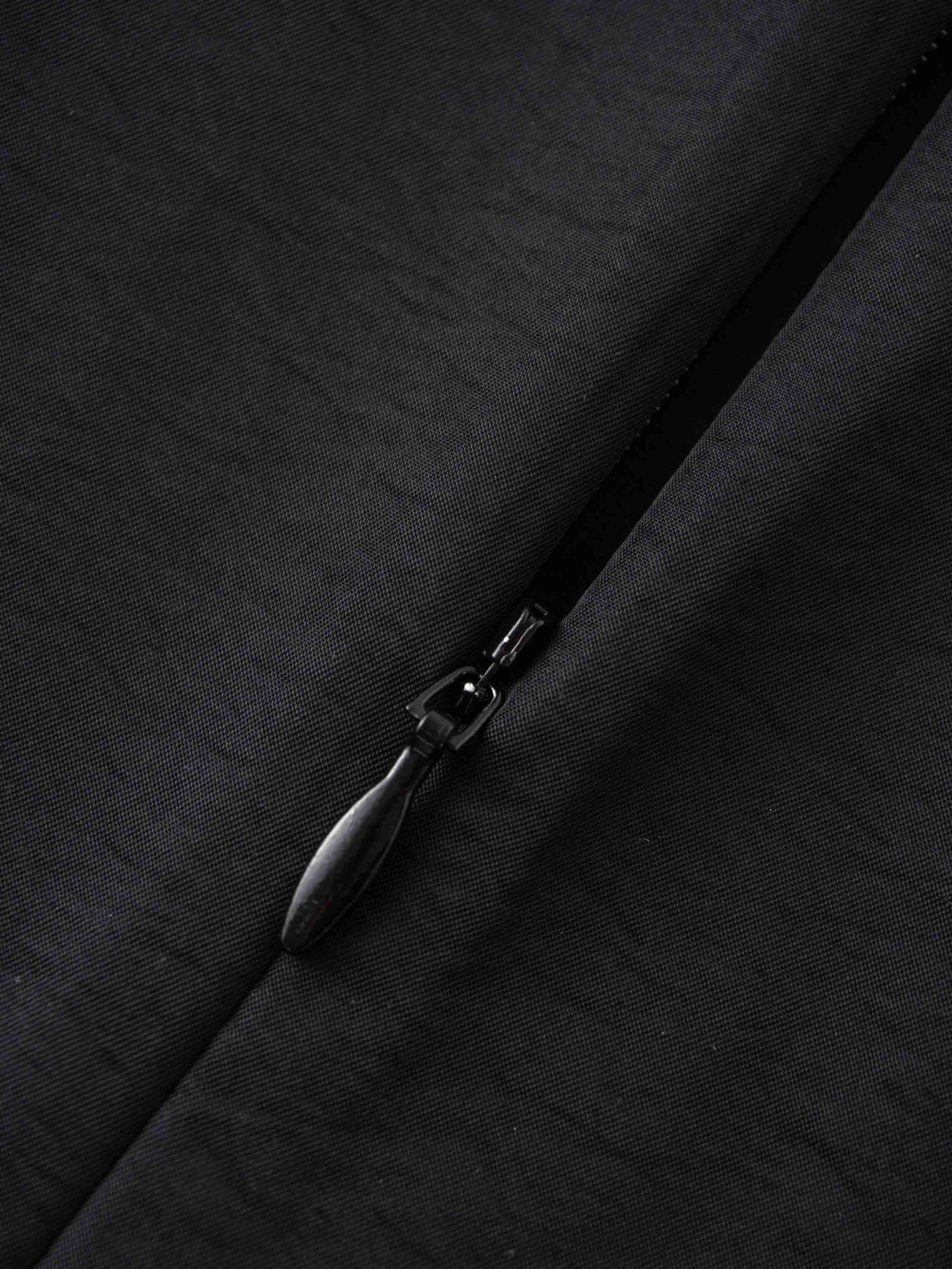 Bubble Sleeve Taffeta Top-Black