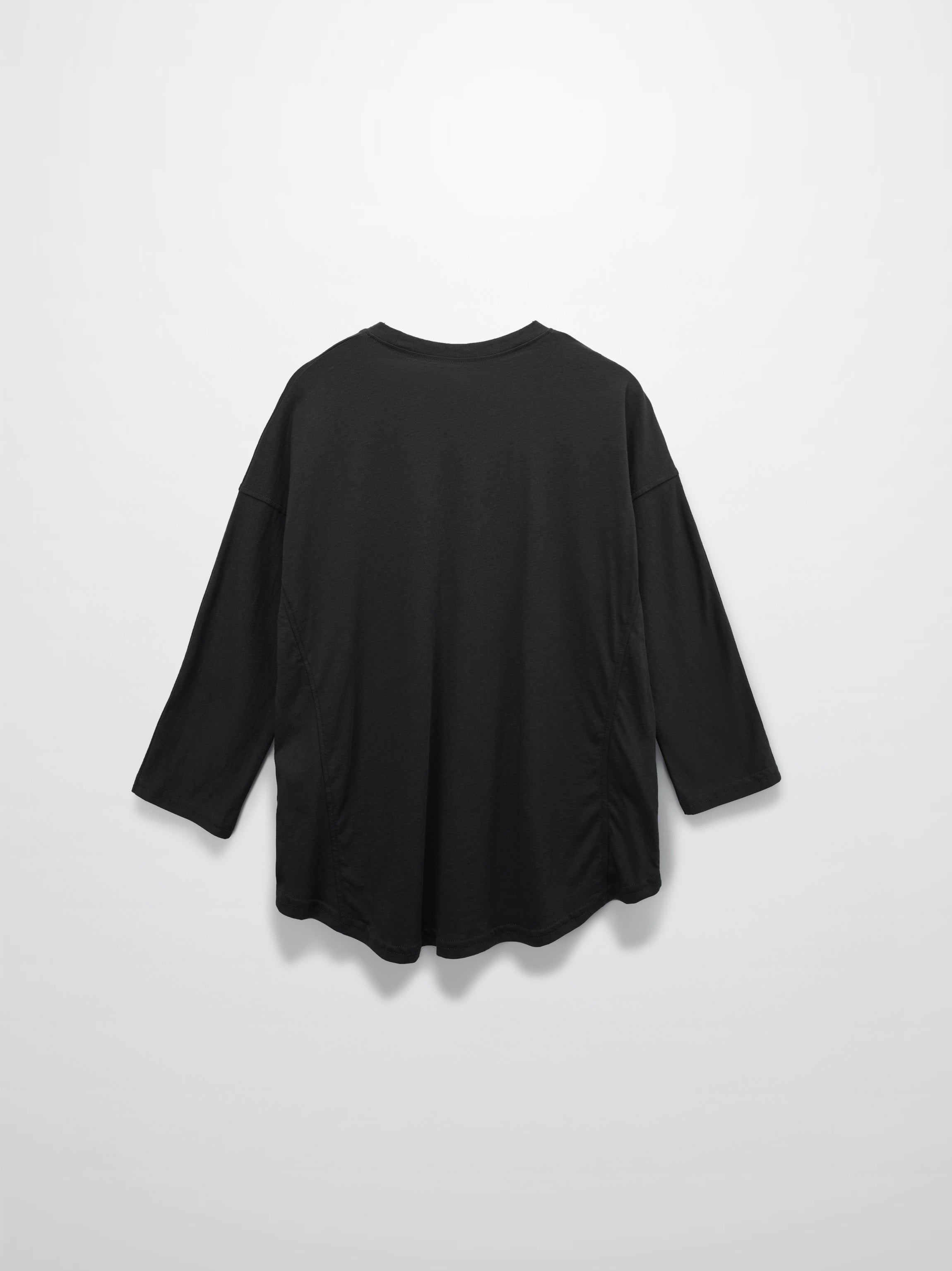 Pima Cotton Boxy Dolman Tee-Black