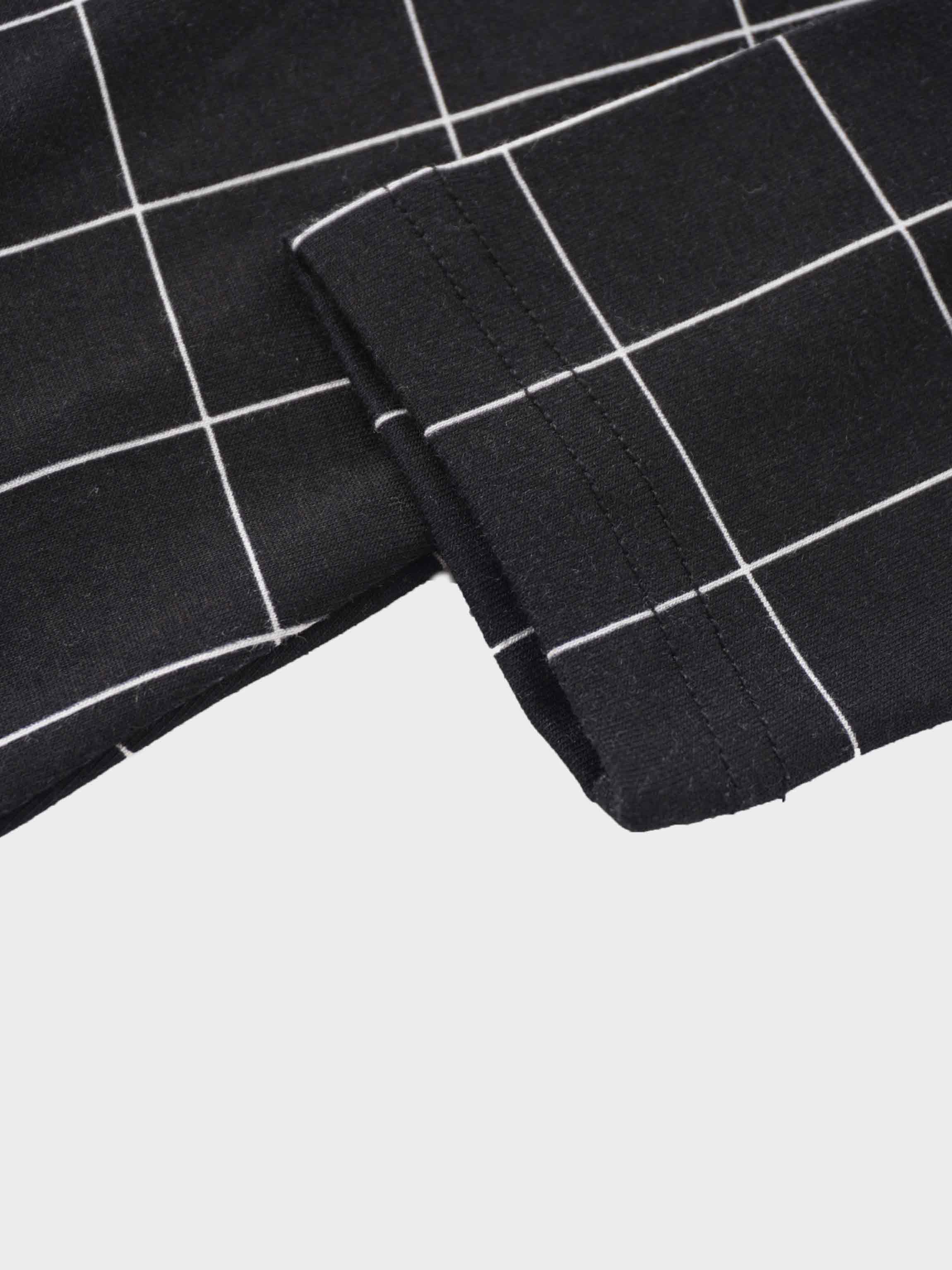 Printed Modal Turtleneck-Black Windowpane