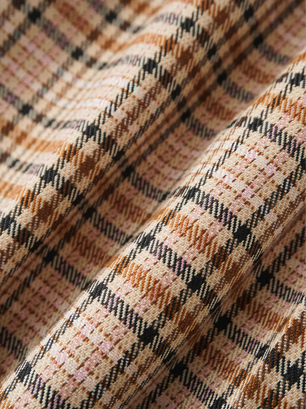 Side Bow Pleated Skirt-Pink Plaid