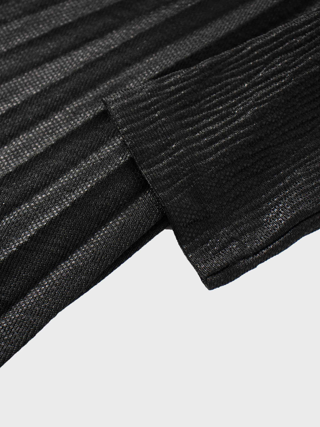 Pleat Bottom Stretch Maxi Dress-Black Shimmer