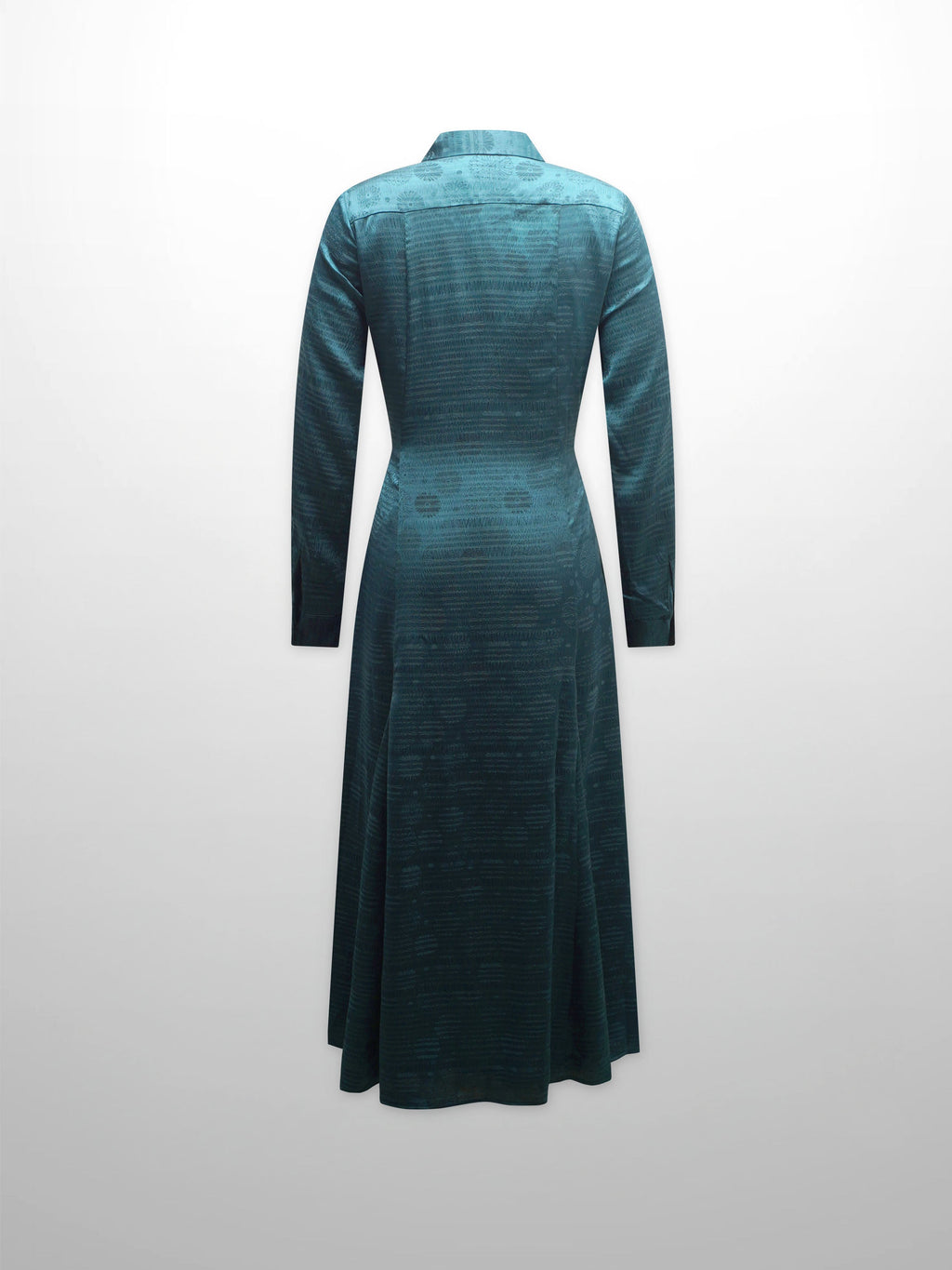Collared A-Line Shirtdress-Teal Floral