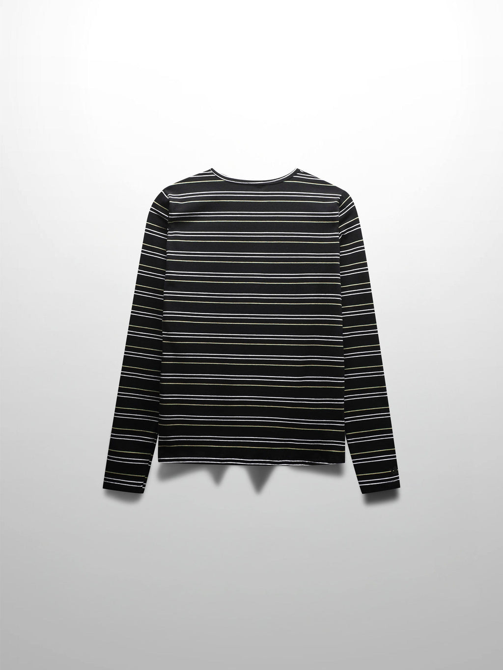 Flat Striped Crew Long Sleeve-Black/White/Green